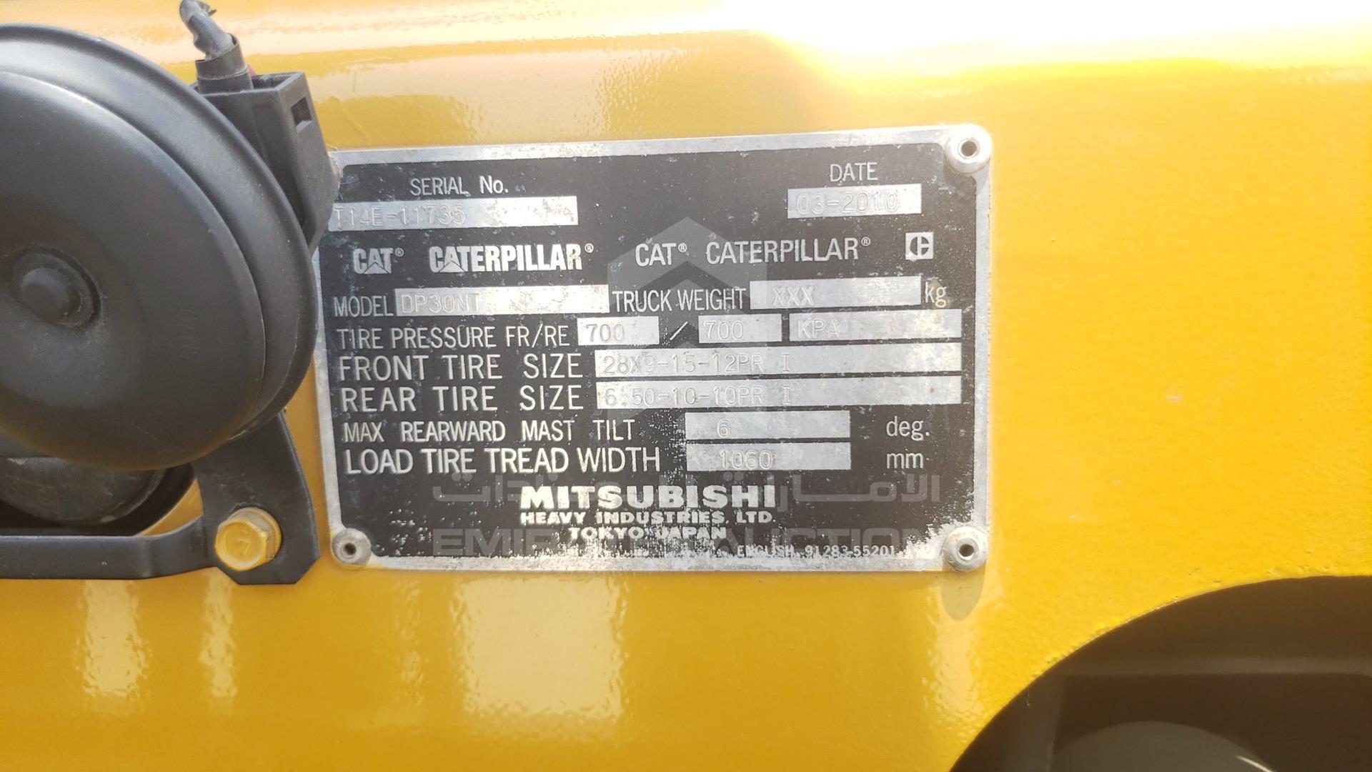 2010 CATERPILLAR DP30NT VIN: T14E11735