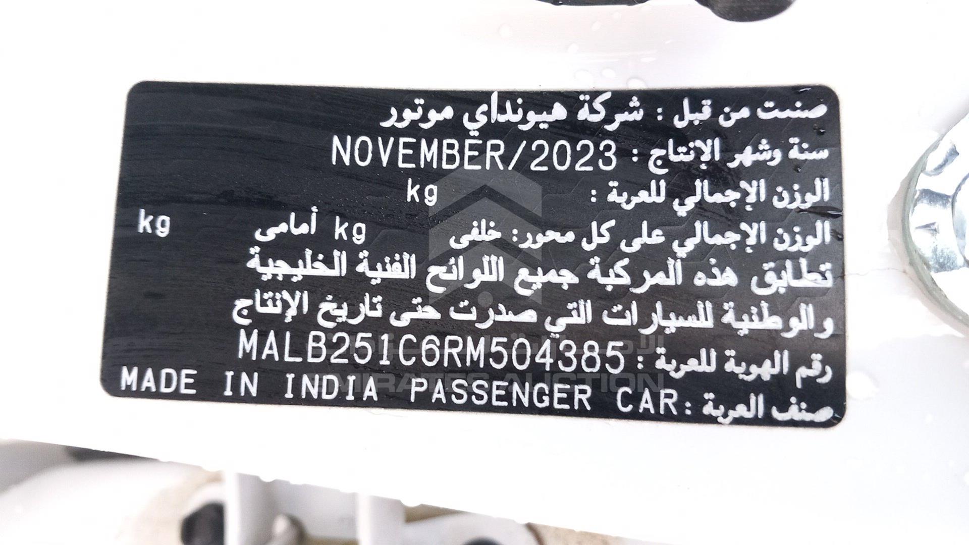 2024 HYUNDAI GRAND I10 VIN: MALB251C6RM504385