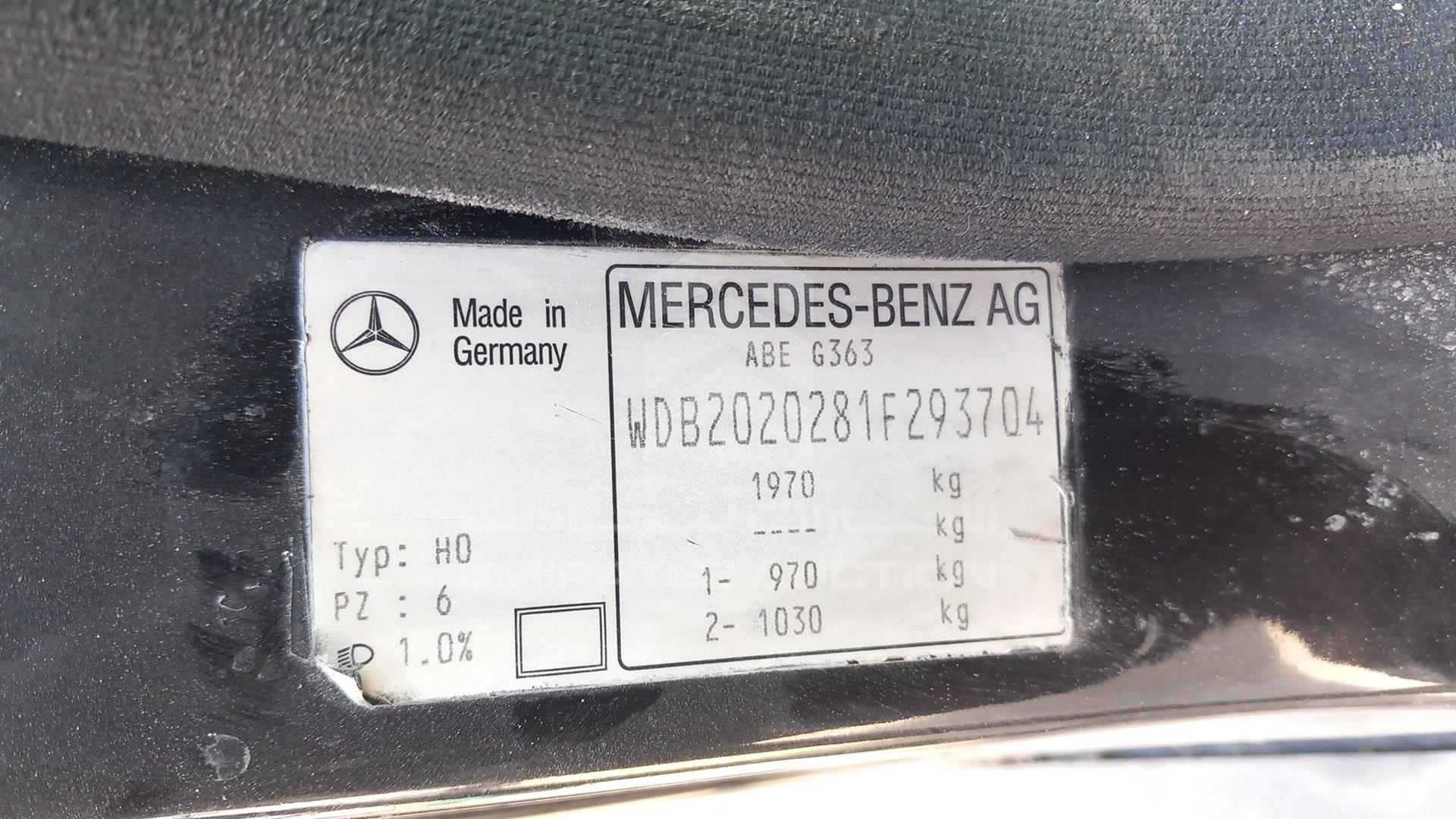1998 MERCEDES 36 C VIN: WDB2020281F293704