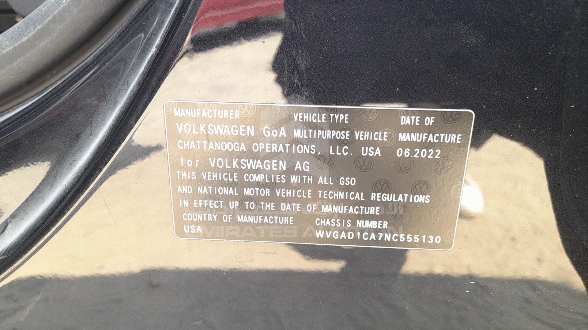 2022 VOLKSWAGEN TERAMONT VIN: WVGAD1CA7NC555130