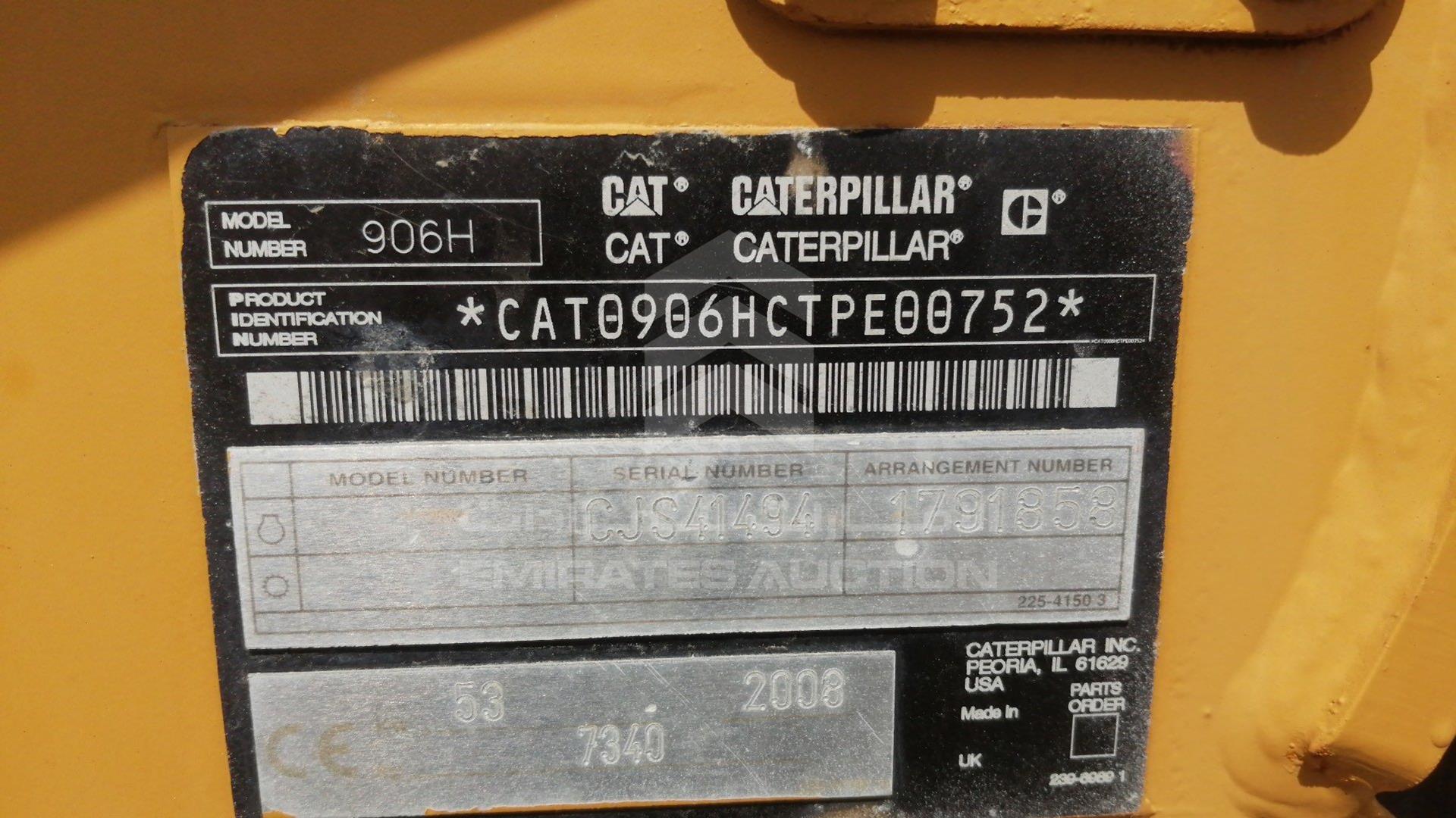 2008 CATERPILLAR 906H VIN: CAT0906HCTPE00752