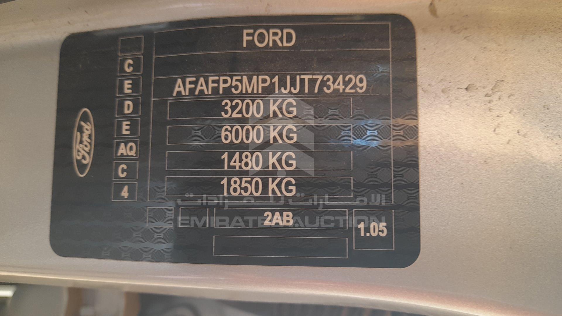 2018 FORD RANGER VIN: AFAFP5MP1JJT73429