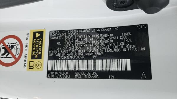 2T2BK1BA6BC088586 Lexus RX 350
