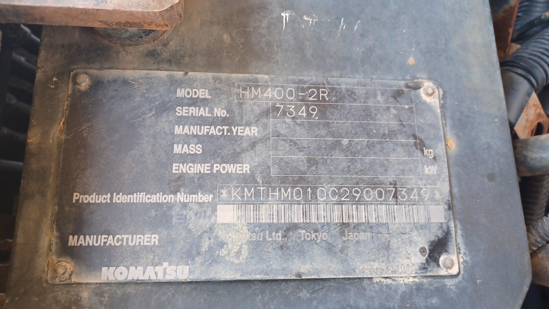 2015 KOMATSU HM400-2R VIN: KMTHM010C29007349
