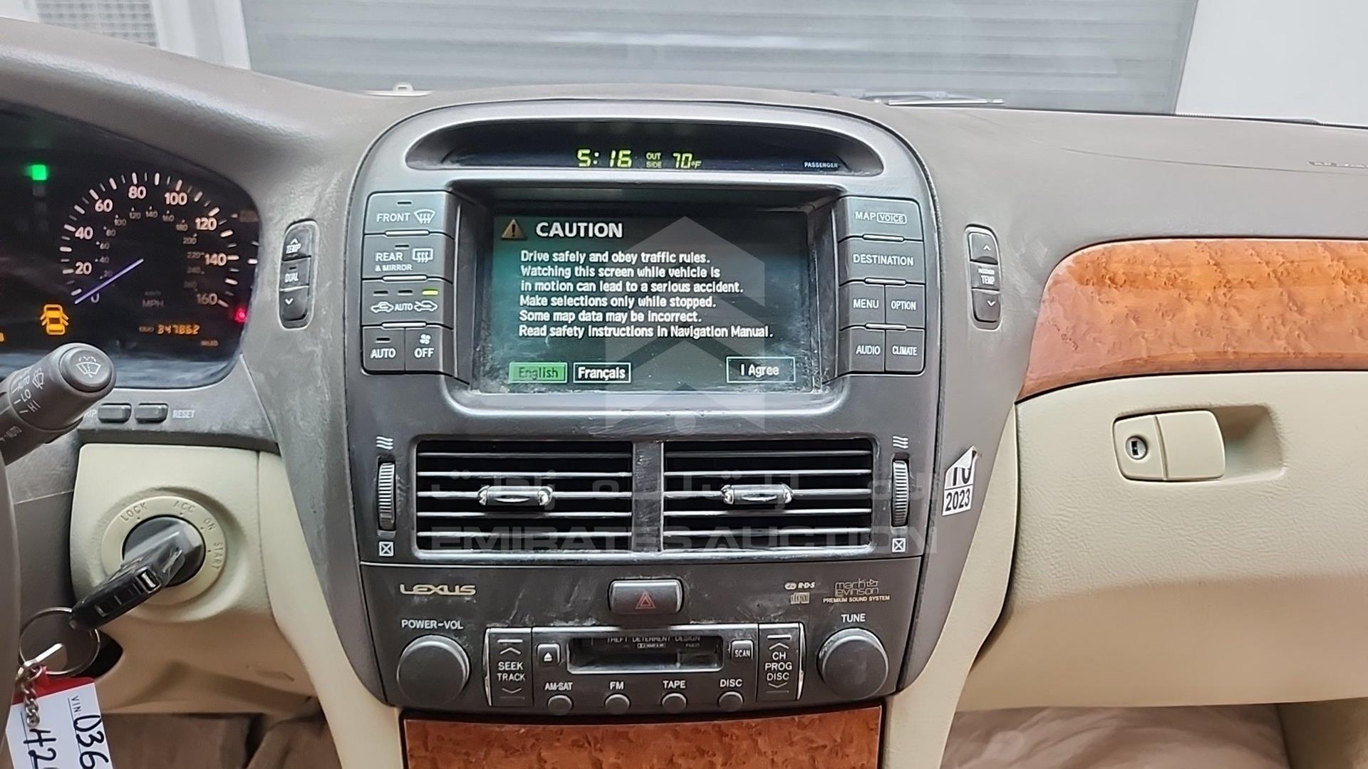 2006 LEXUS LS 430 VIN: JTHBN36F965036027