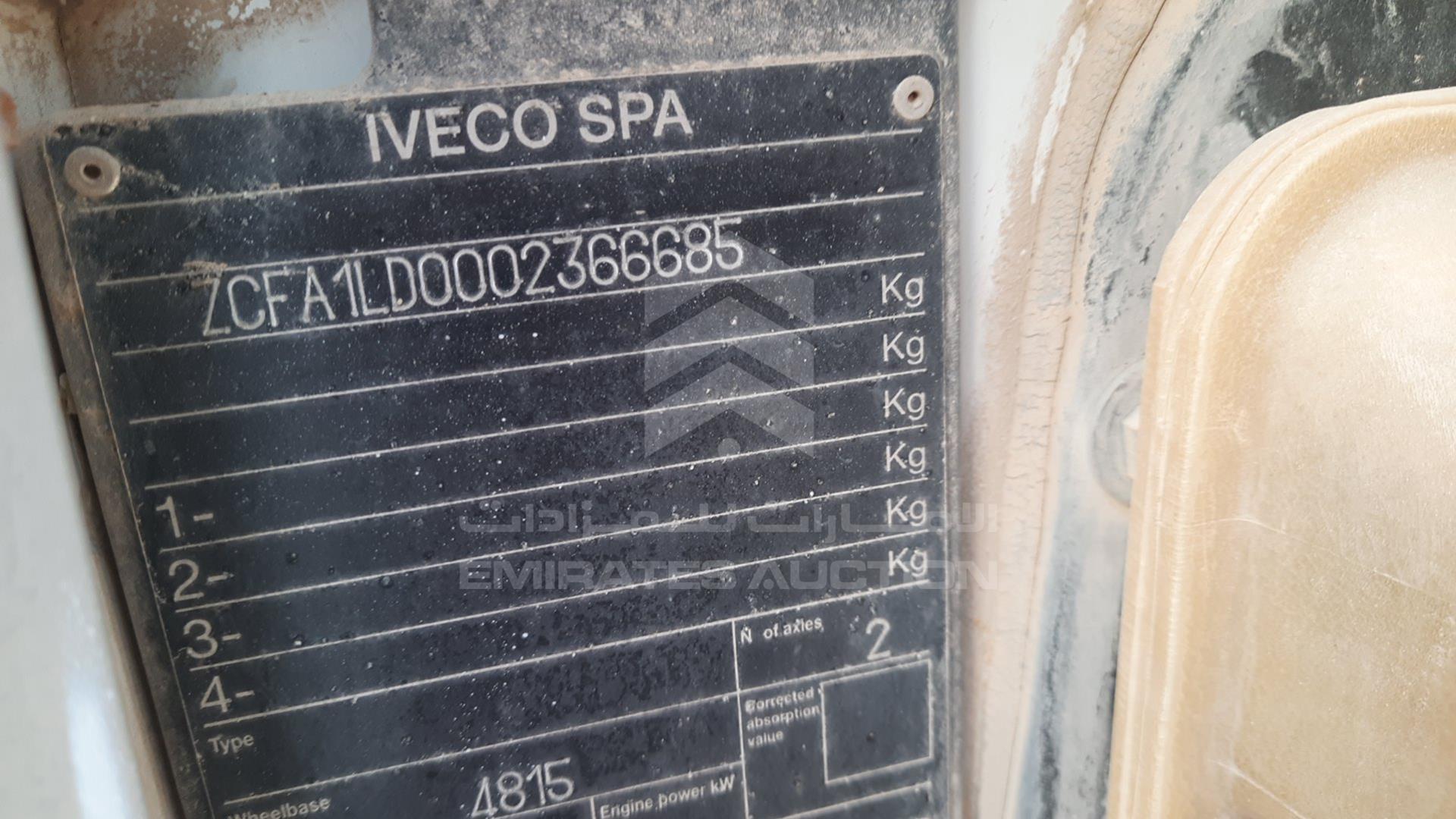 0 IVECO EUROCARGO VIN: ZCFA1LD0002366685