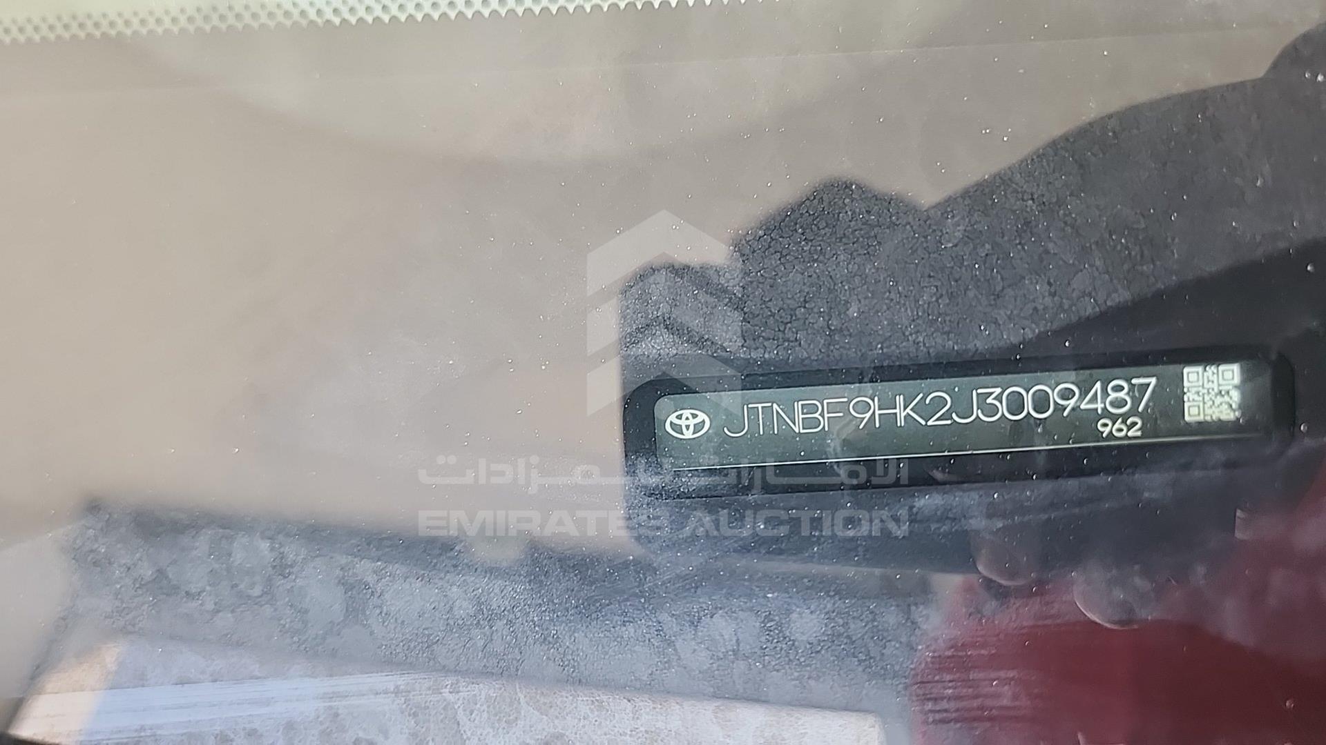 2018 TOYOTA CAMRY VIN: JTNBF9HK2J3009487