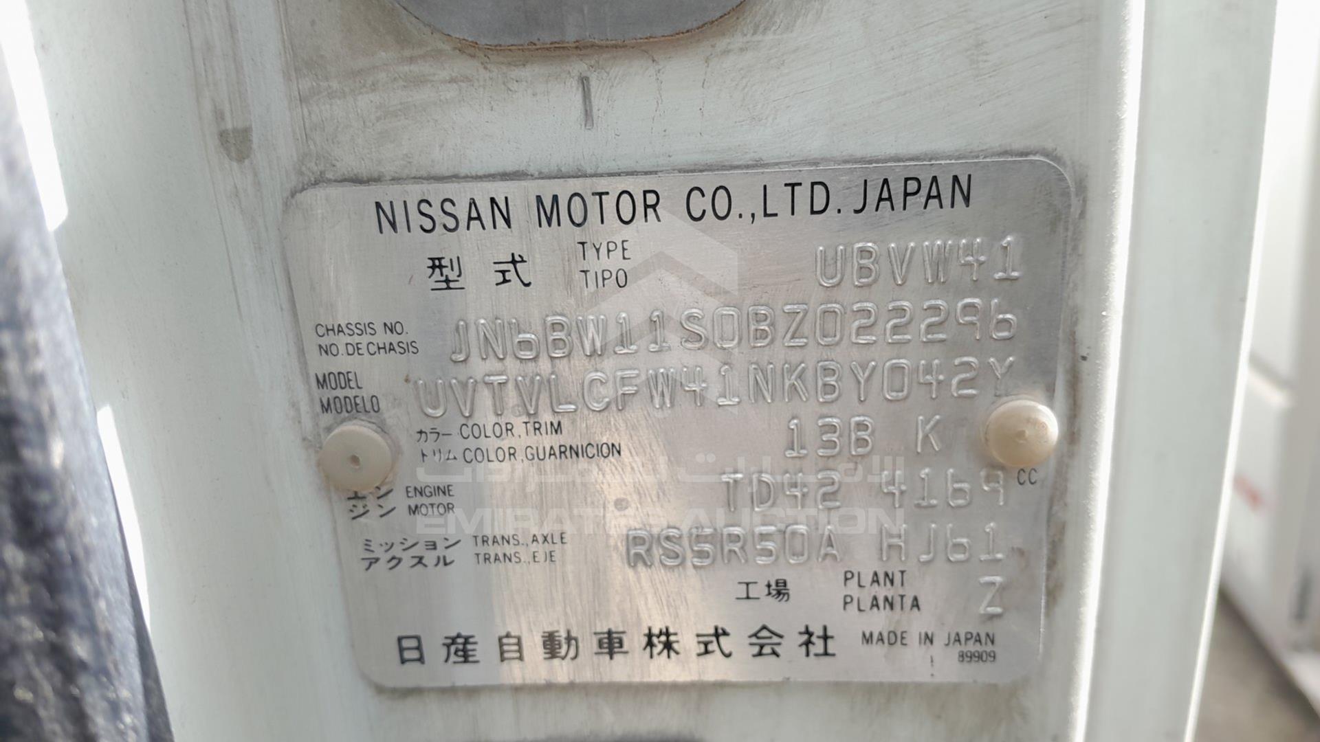 2011 NISSAN CIVILIAN VIN: JN6BW11S0BZ022296