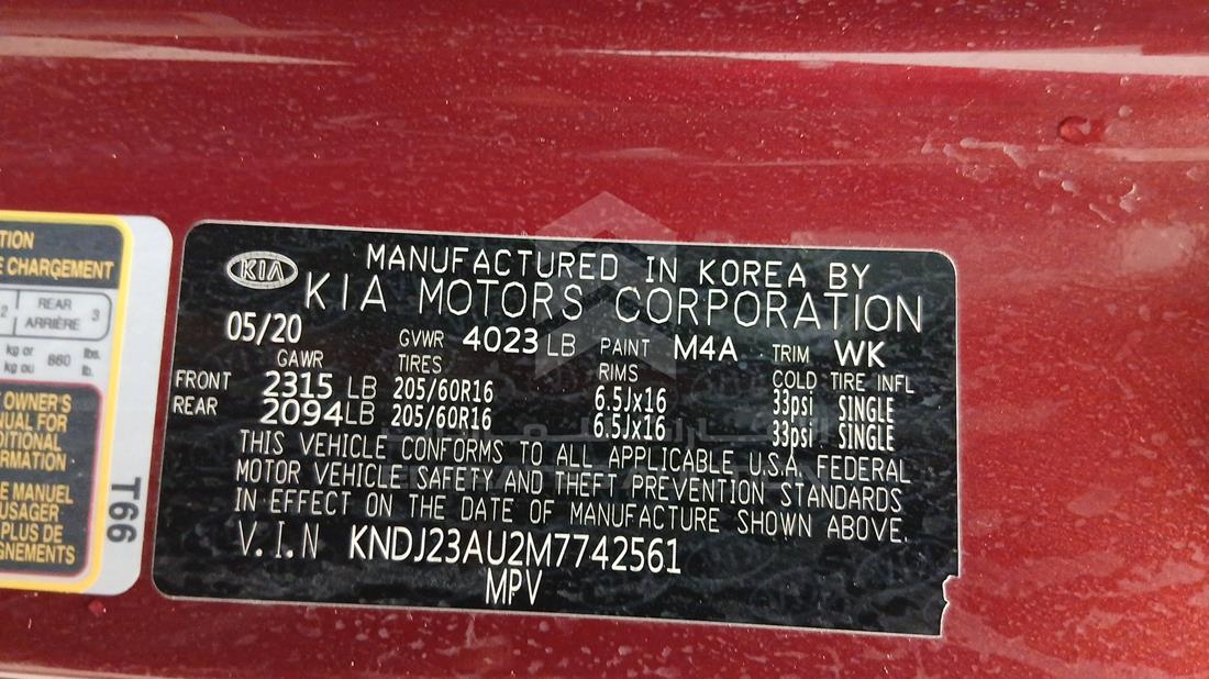 2021 Kia Soul — VIN on Frame — Photo 4