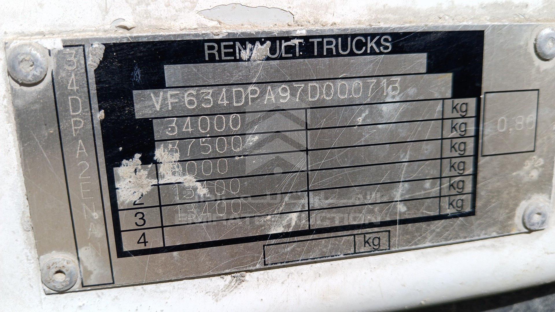 2007 RENAULT KERAX VIN: VF634DPA97D000713