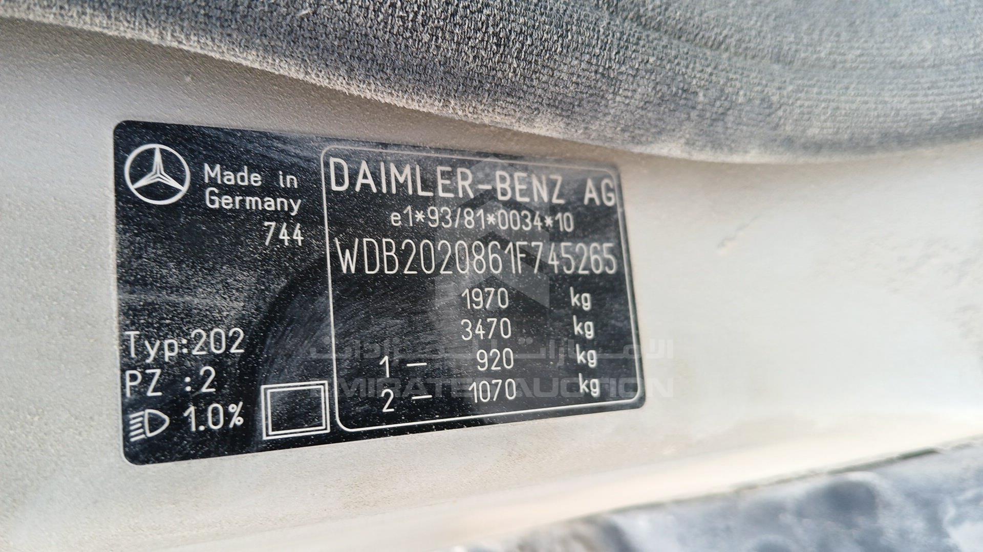 1998 MERCEDES C 240 VIN: WDB2020861F745265