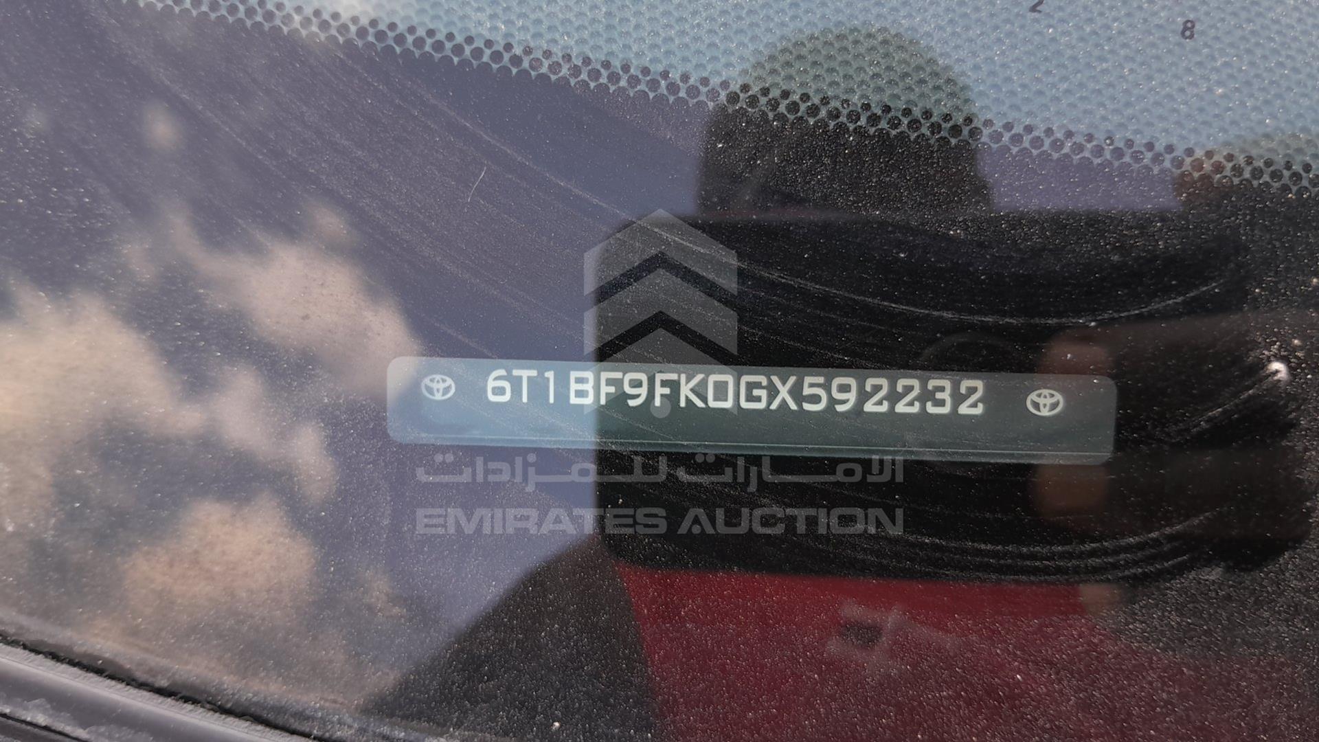 2016 TOYOTA CAMRY VIN: 6T1BF9FK0GX592232