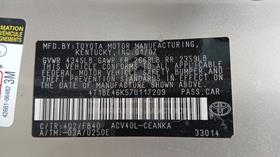 2007 Toyota Camry — VIN on Frame — Photo 2 — Thumbnail