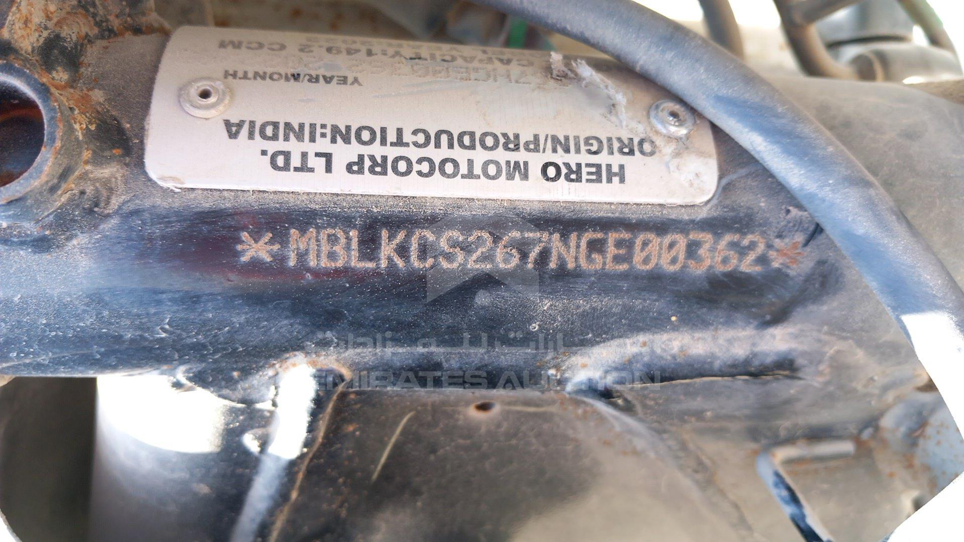 2022 HERO HUNK VIN: MBLKCS267NGE00362