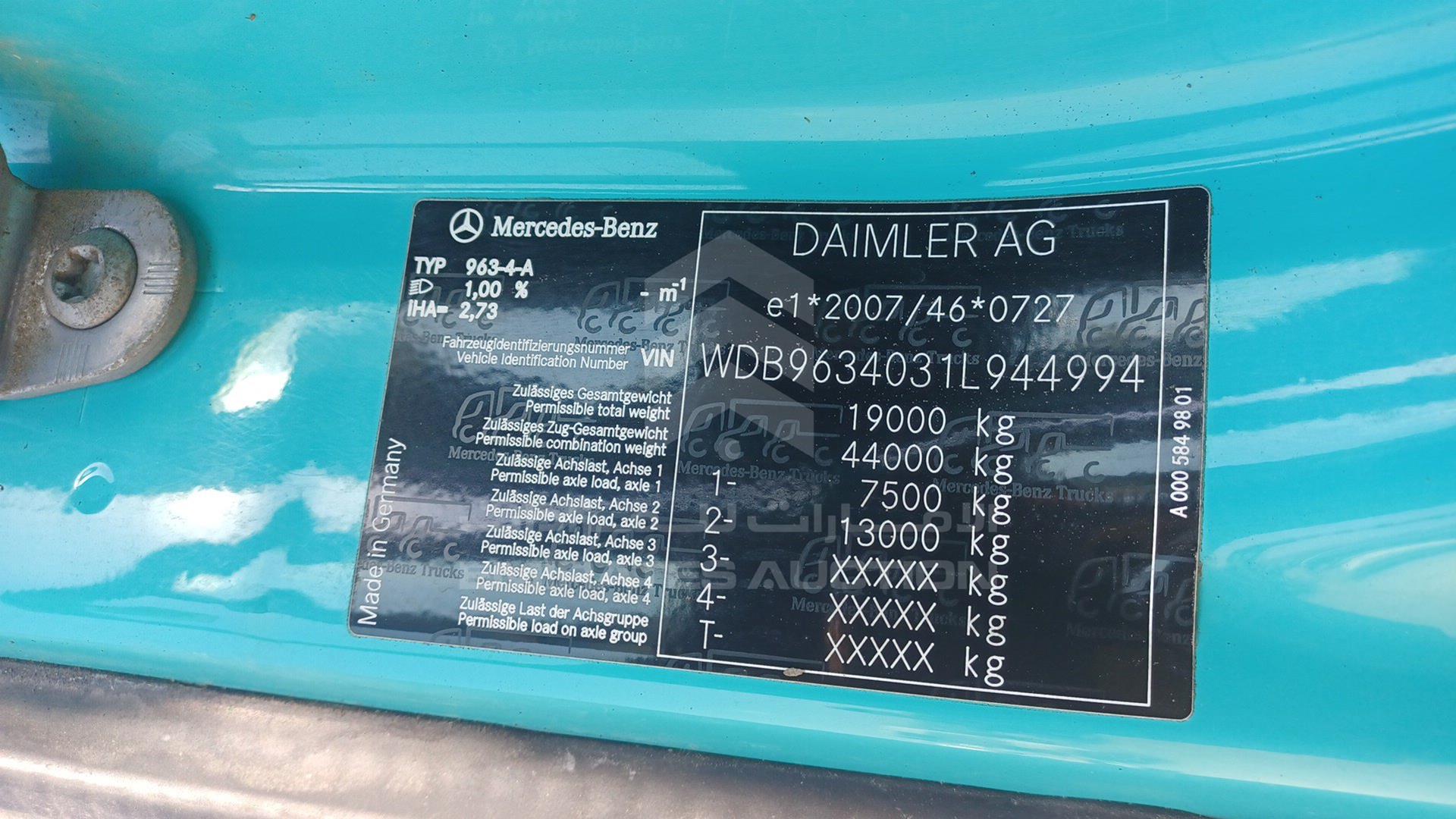 2015 MERCEDES --- VIN: WDB9634031L944994