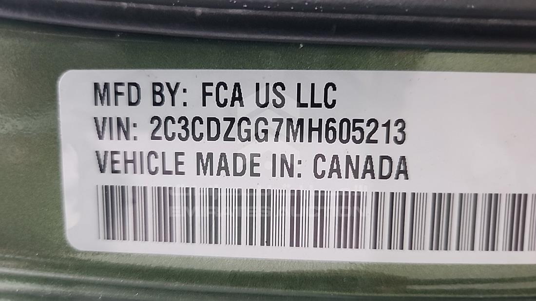 2021 Dodge Challenger — VIN on Frame — Photo 3