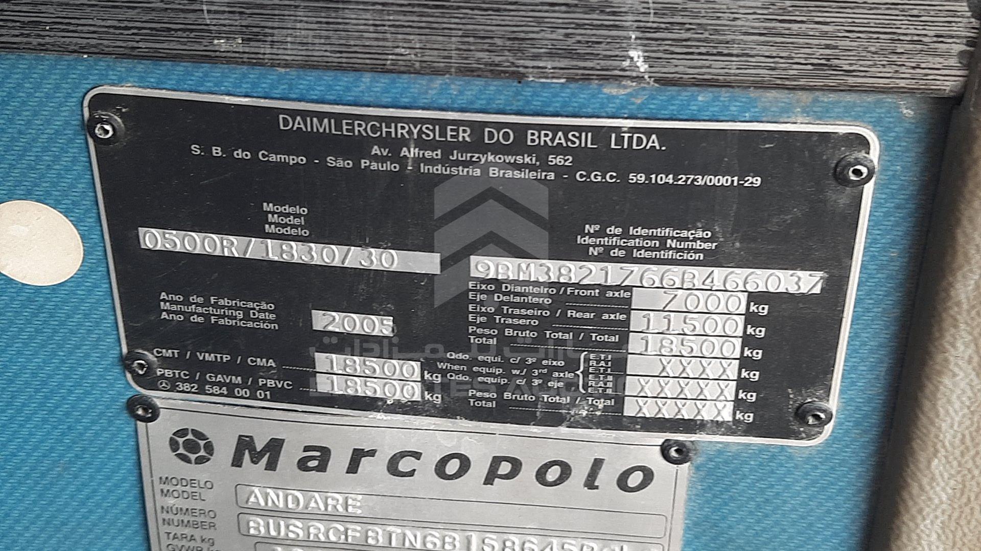 0 MERCEDES BUS VIN: 9BM3821766B466037