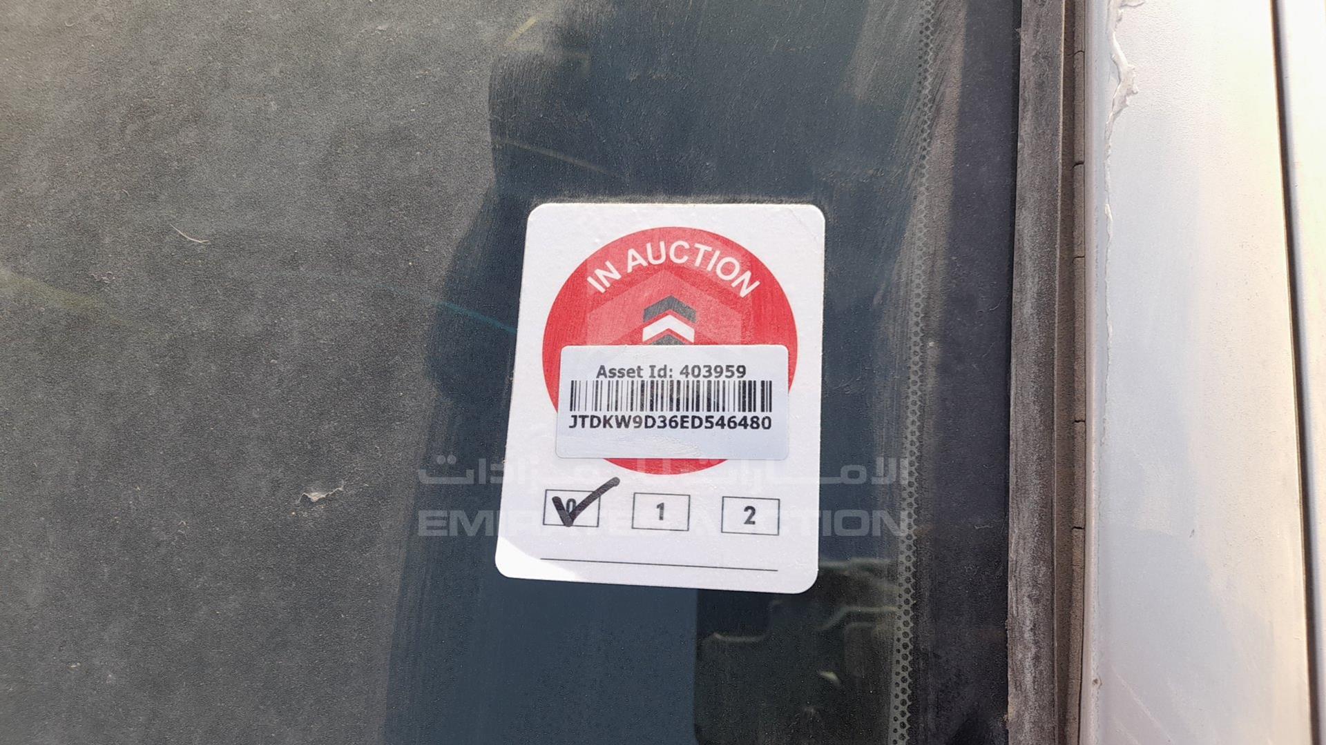 2014 TOYOTA YARIS VIN: JTDKW9D36ED546480