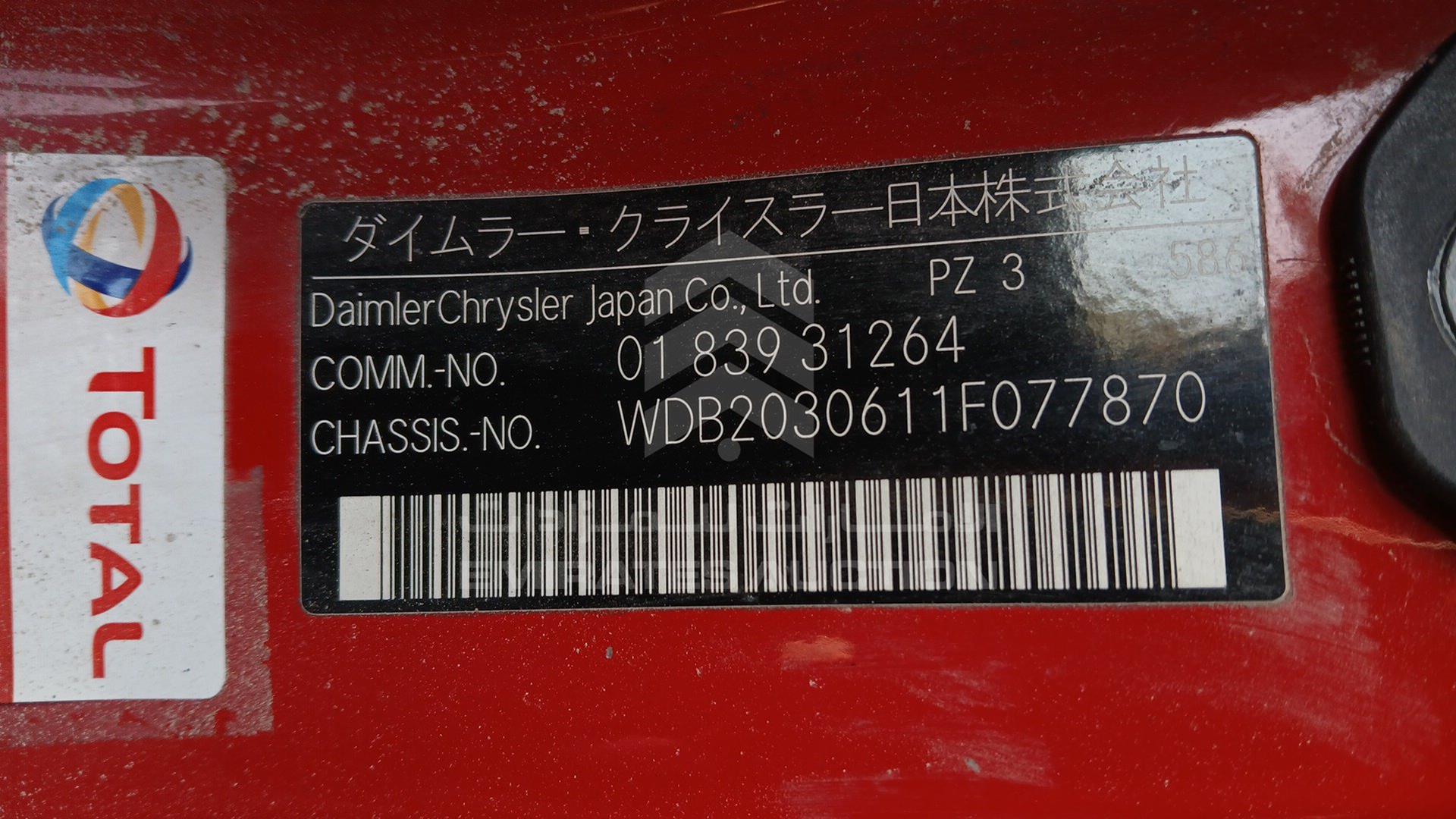 2001 MERCEDES C 240 VIN: WDB2030611F077870