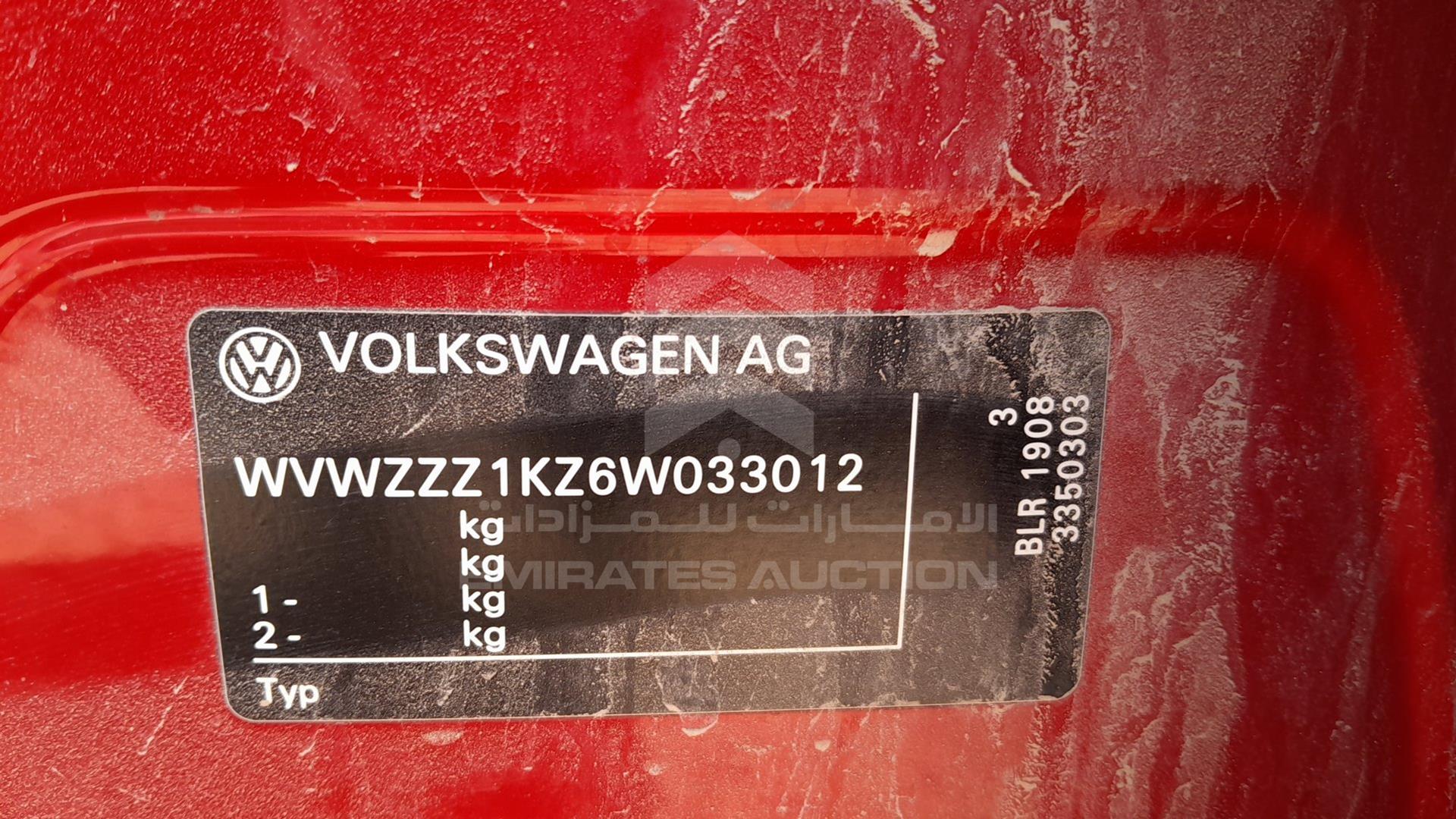 2006 VOLKSWAGEN GOLF VIN: WVWZZZ1KZ6W033012