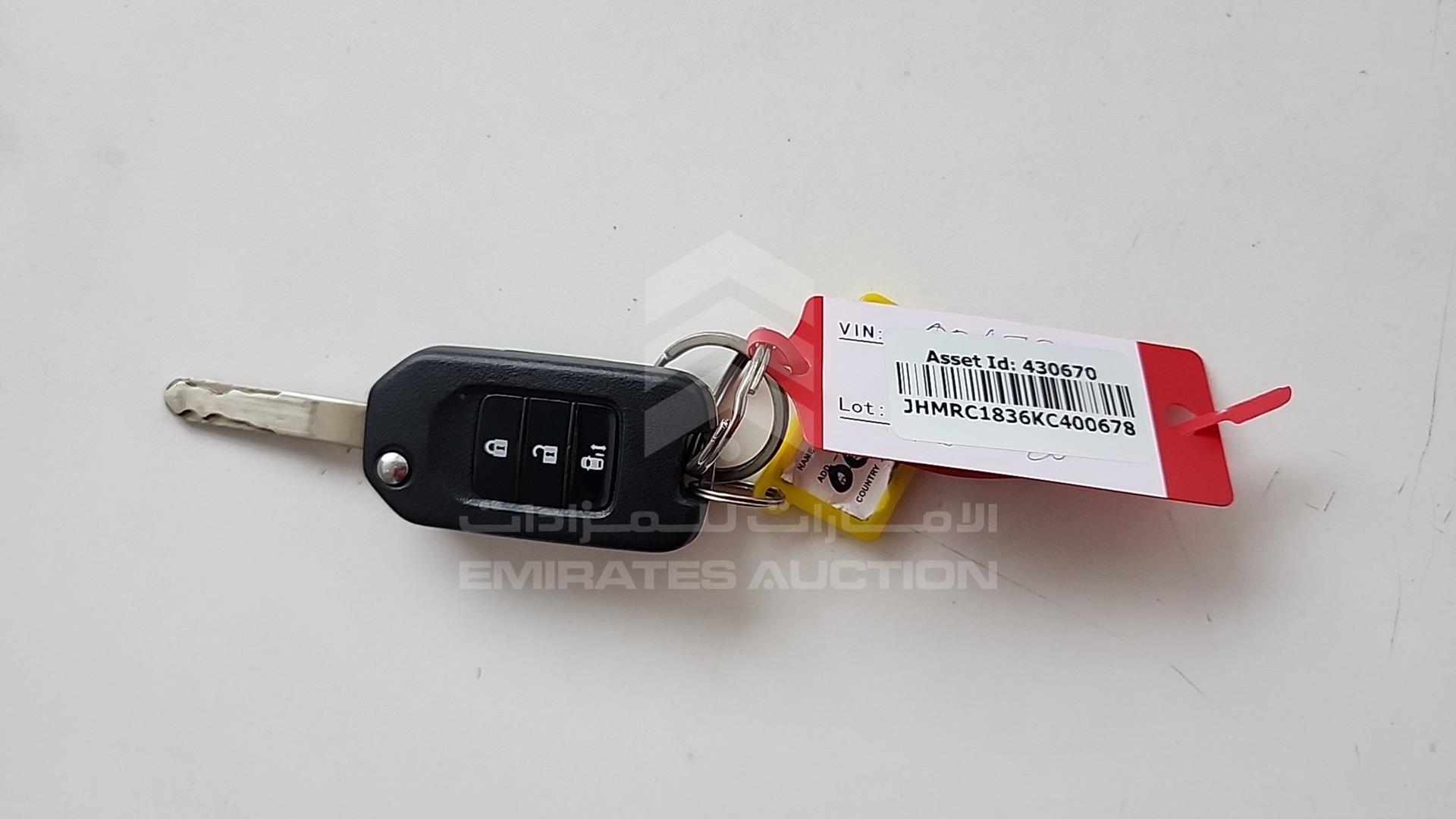 2019 HONDA ODYSSEY VIN: JHMRC1836KC400678