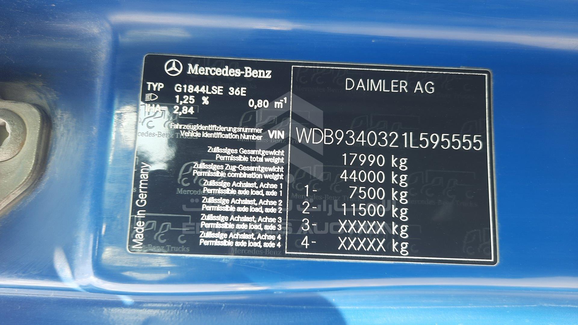 2012 MERCEDES --- VIN: WDB9340321L595555