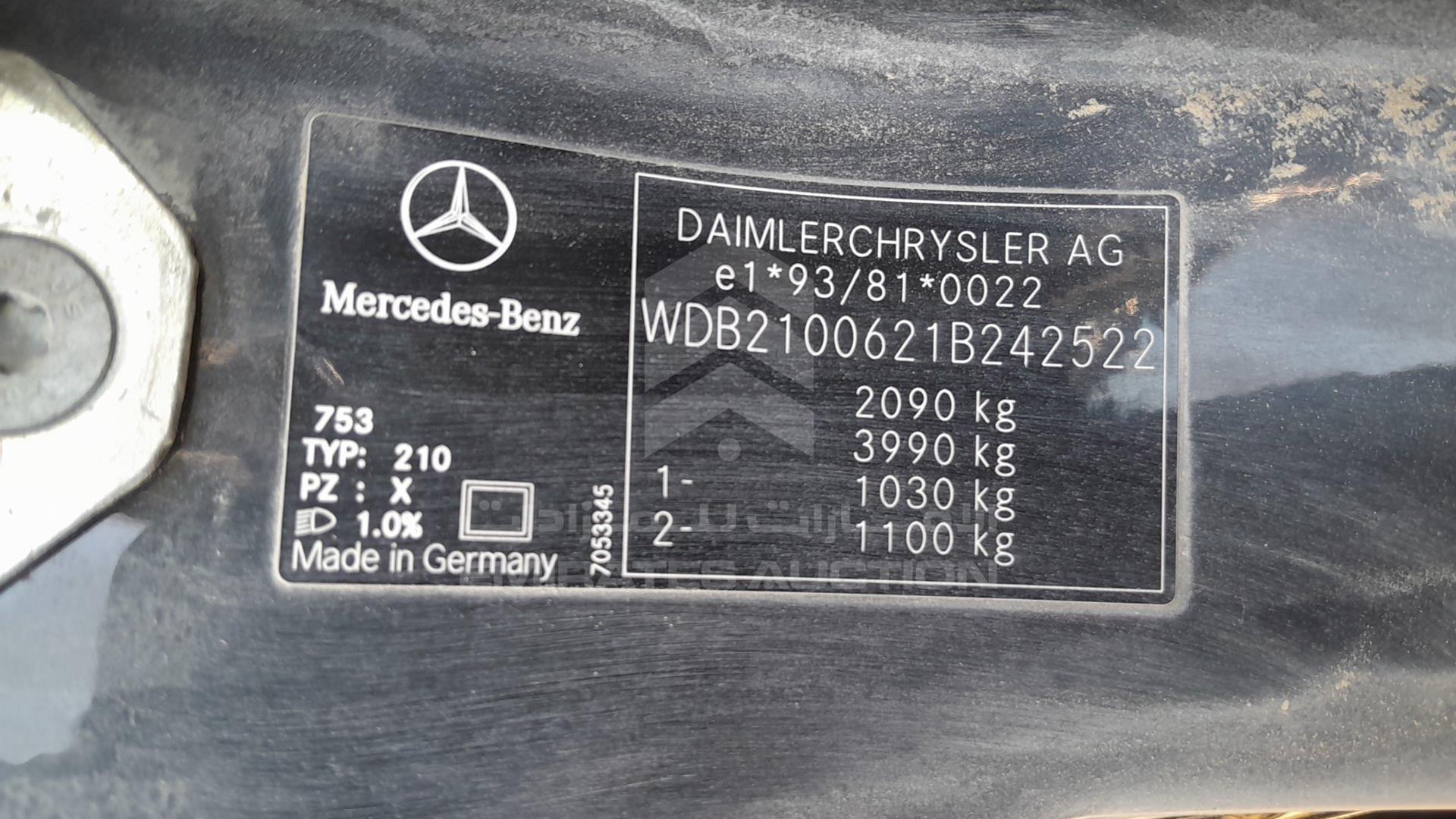 0 MERCEDES E240 VIN: WDB2100621B242522