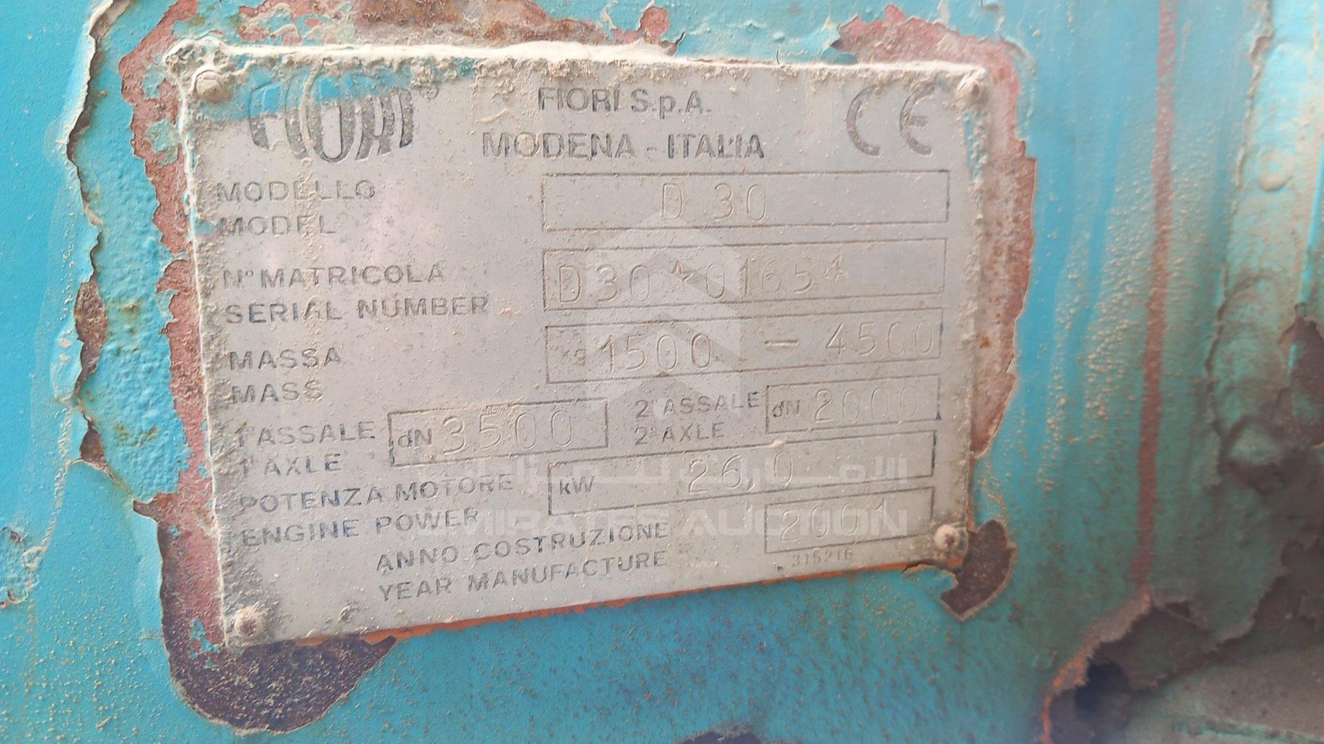 2001 DUMPER FIORI --- VIN: D30-0165