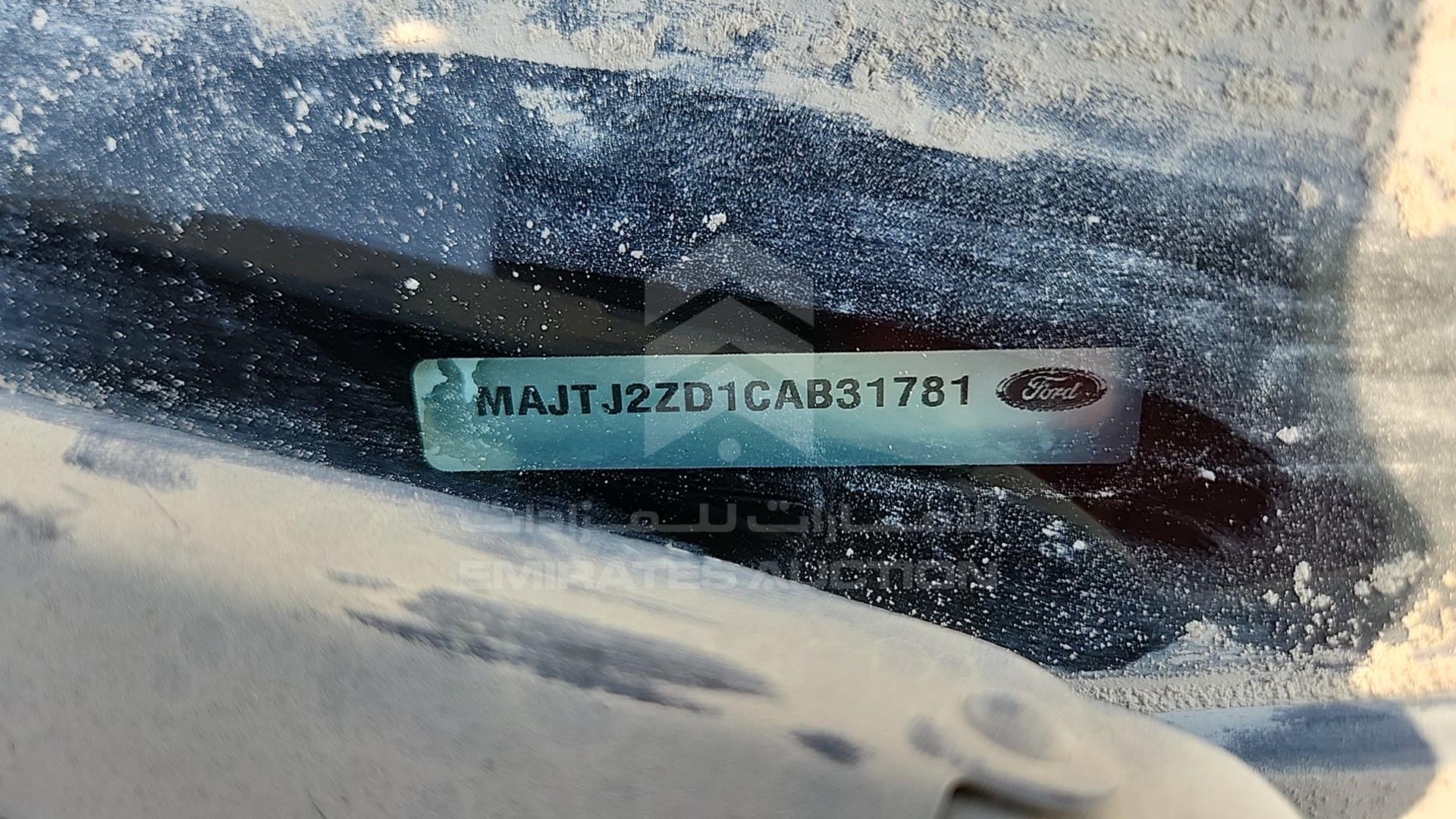 2012 FORD FIGO VIN: MAJTJ2ZD1CAB31781