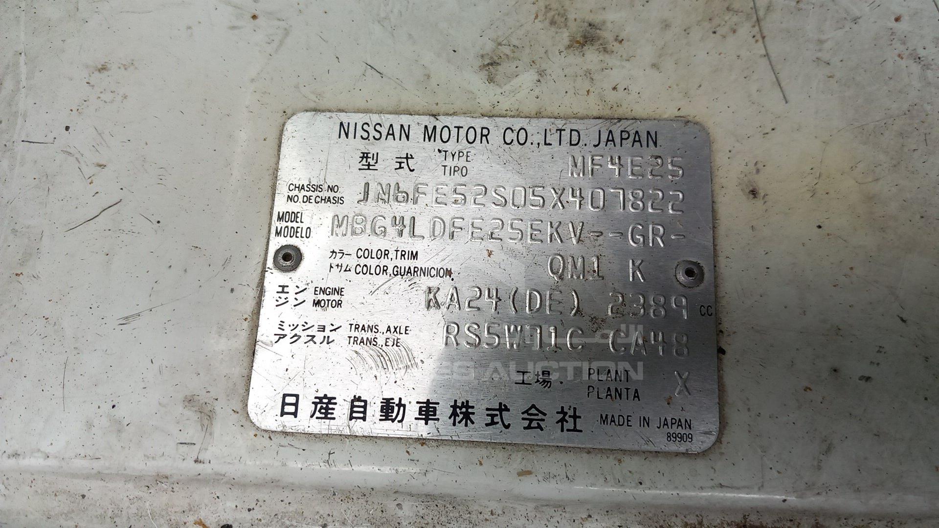 2005 NISSAN URVAN VIN: JN6FE52S05X407822