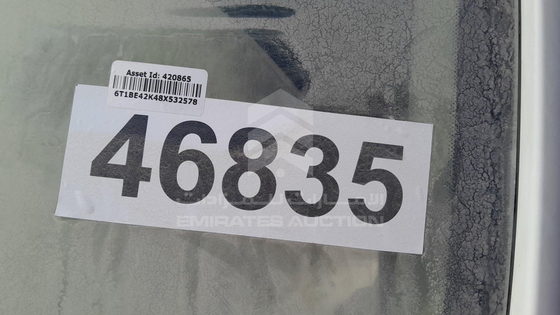 2008 TOYOTA CAMRY VIN: 6T1BE42K48X532578