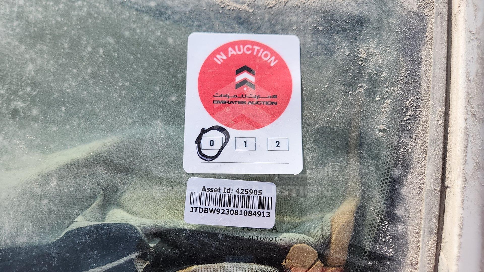 2008 TOYOTA YARIS VIN: JTDBW923081084913