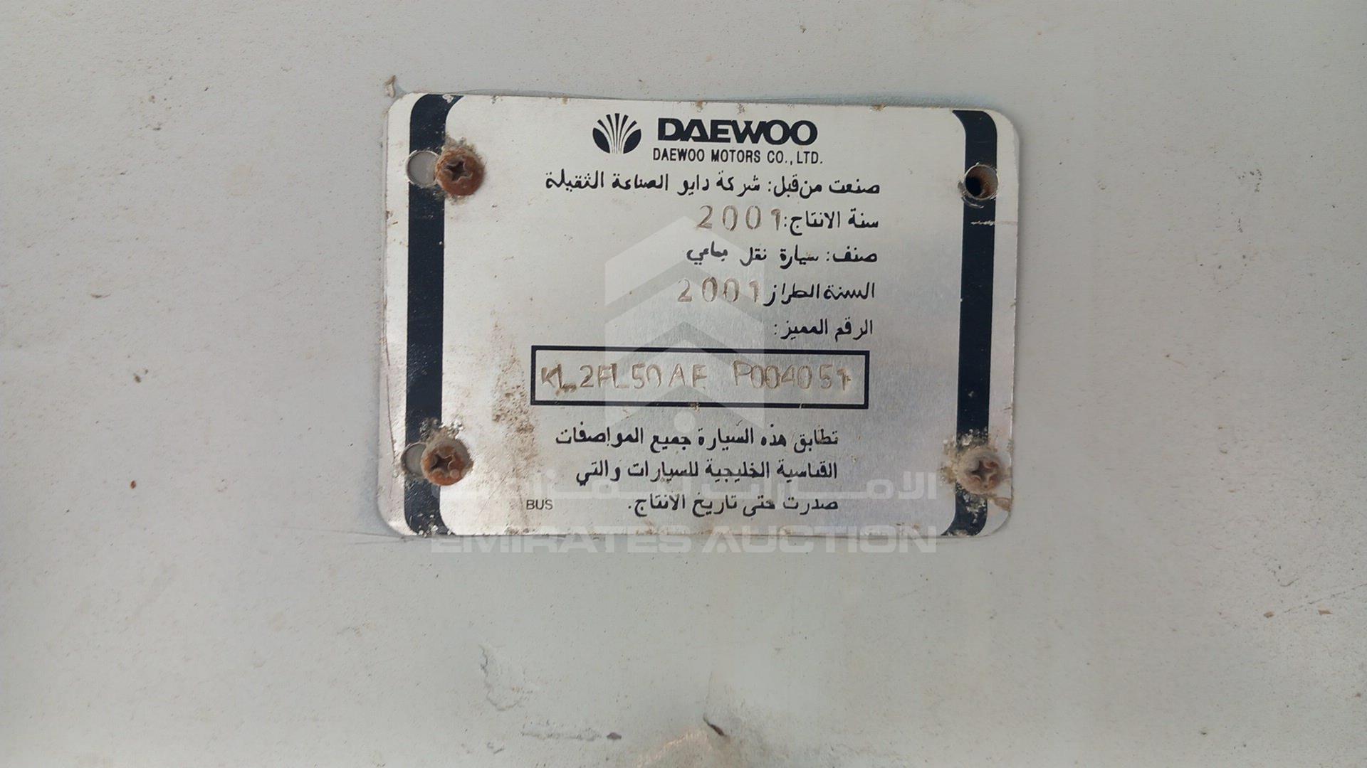 2001 DAEWOO --- VIN: KL2FL50AE1P004051