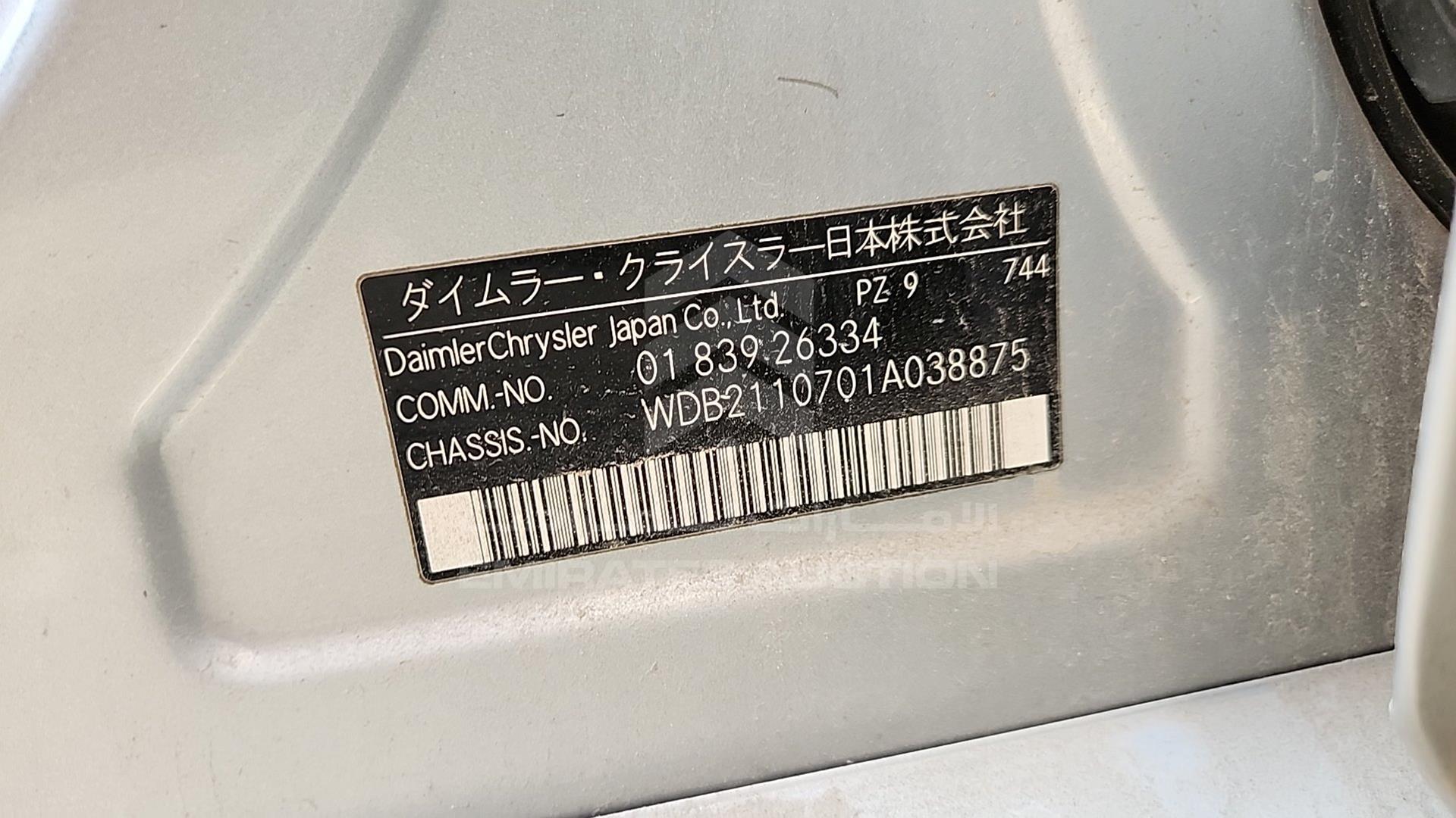 0 MERCEDES E 500 VIN: WDB2110701A038875