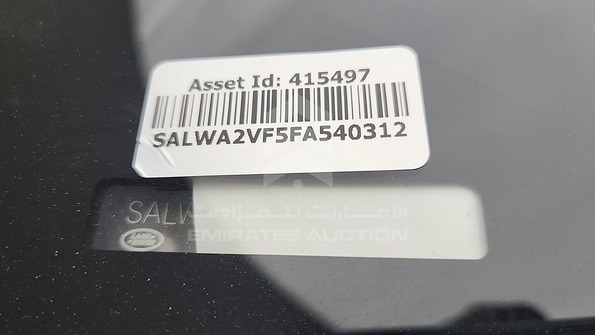 2015 RANGE ROVER SPORT VIN: SALWA2VF5FA540312