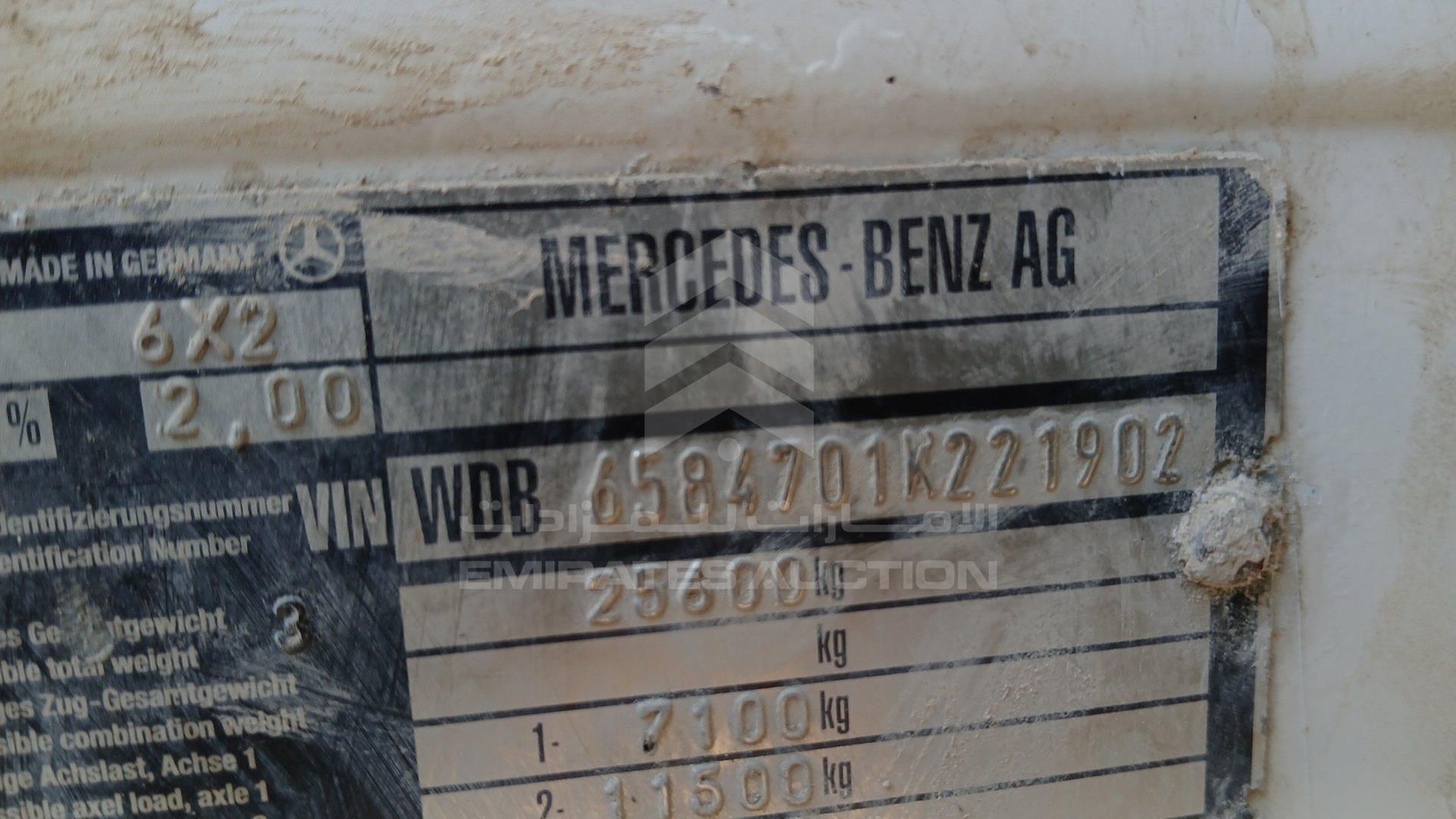 0 MERCEDES TANKER VIN: WDB6584701K221902