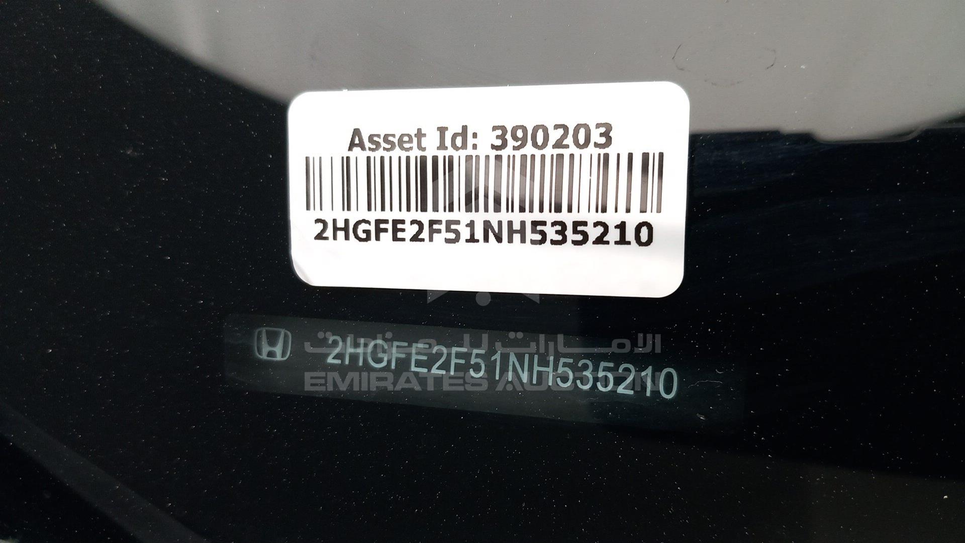 2022 HONDA CIVIC VIN: 2HGFE2F51NH535210