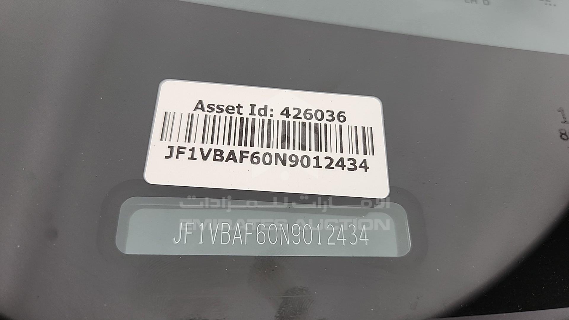 2022 SUBARU WRX VIN: JF1VBAF60N9012434