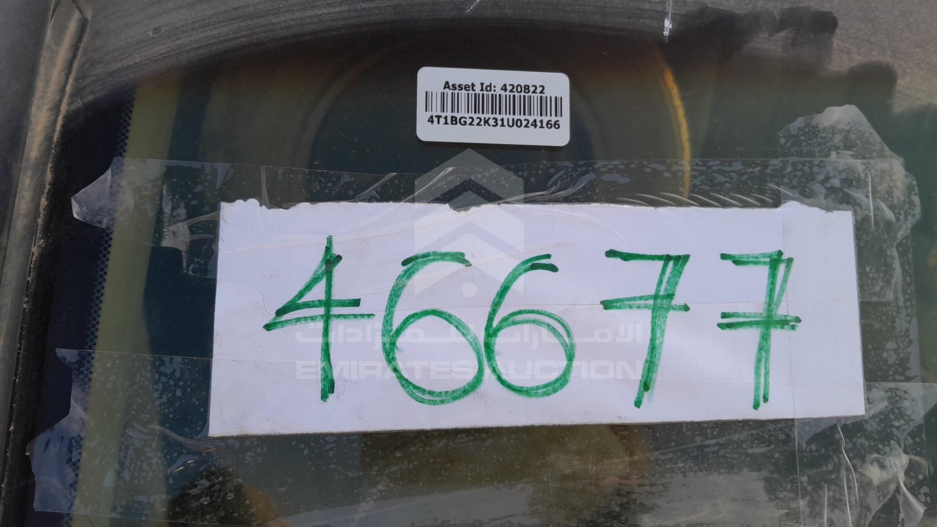 2001 TOYOTA CAMRY VIN: 4T1BG22K31U024166