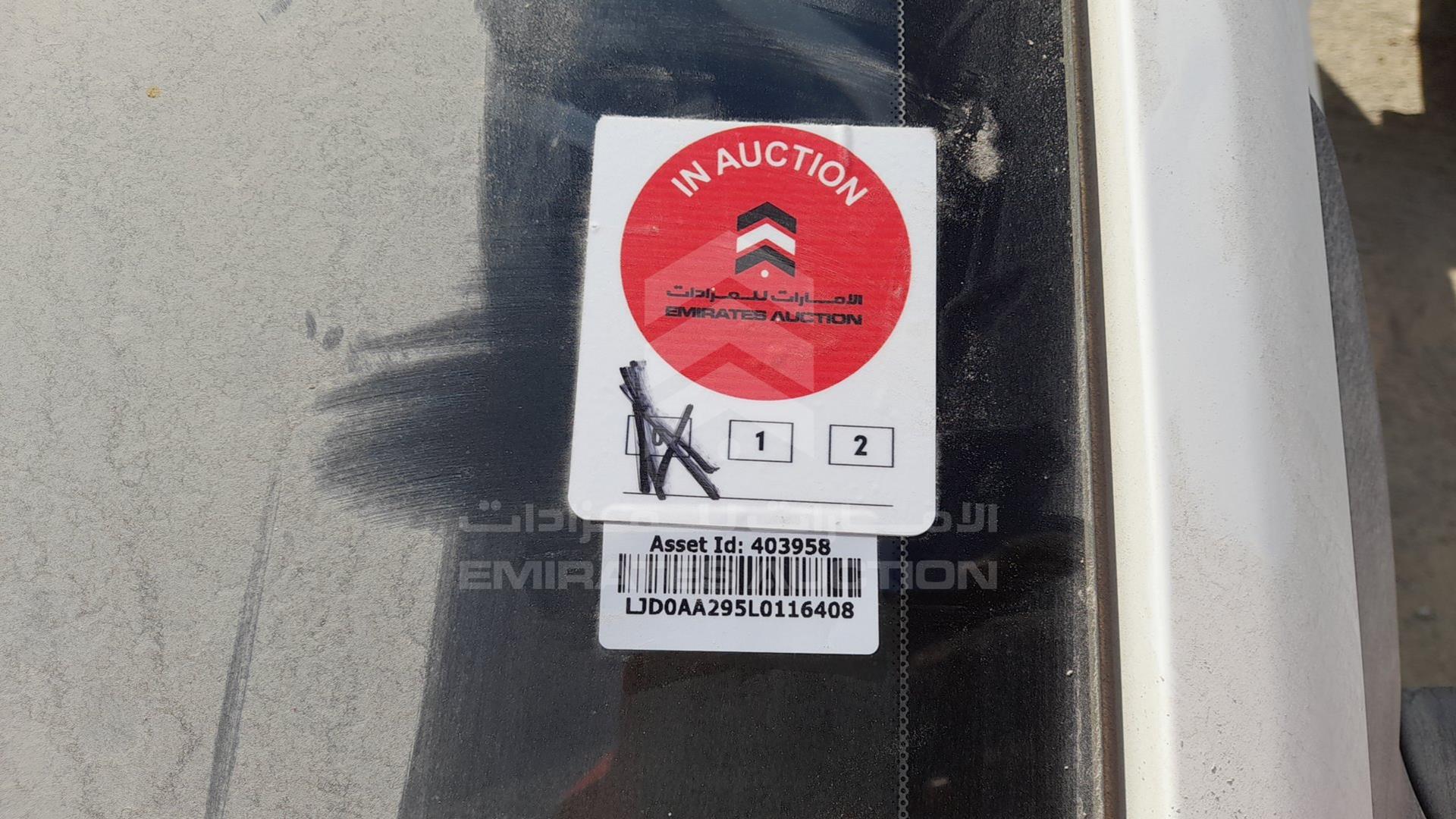 2020 KIA PEGAS VIN: LJD0AA295L0116408