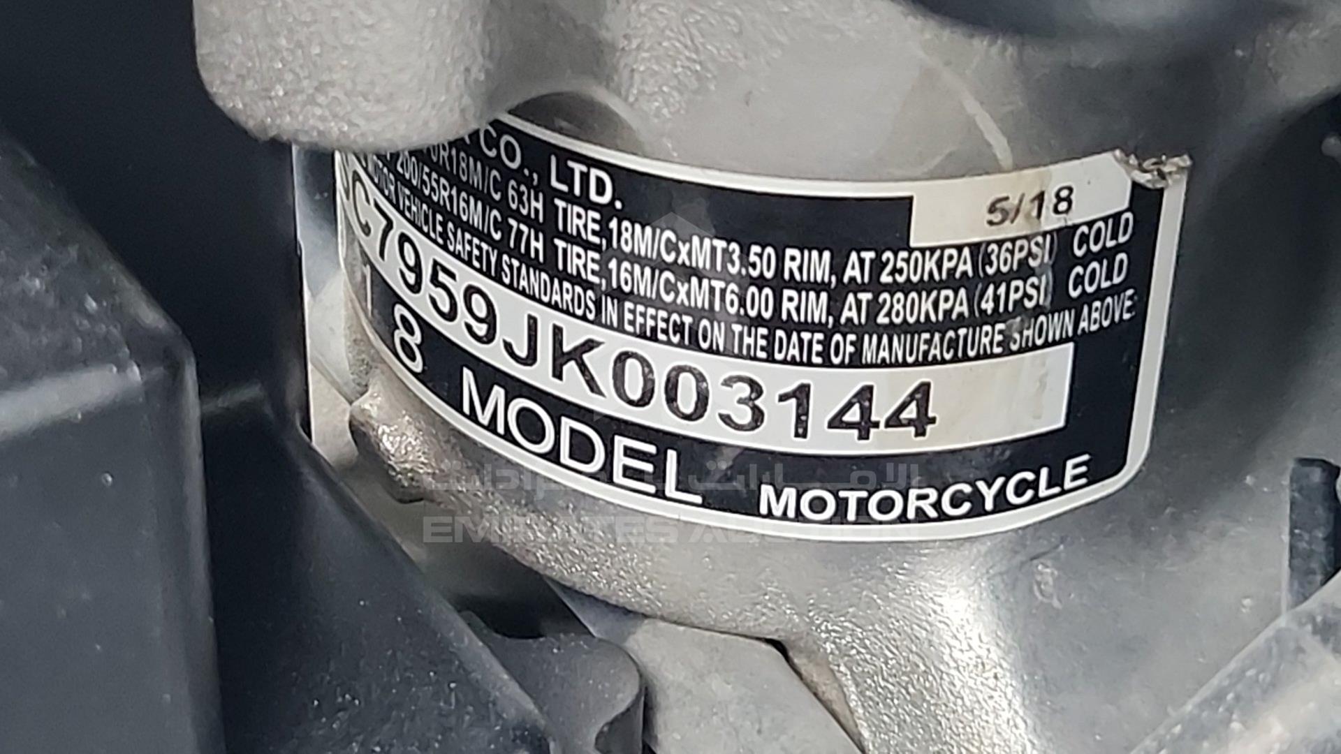 2018 HONDA GL 1800 VIN: JH2SC7959JK003144