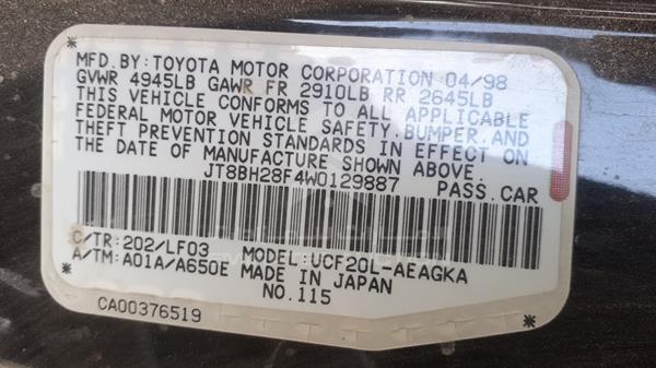 Lexus LS400 1998 JT8BH28F4W0129887 Image 13