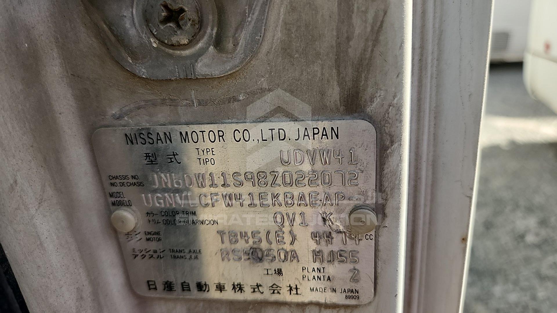 2008 NISSAN CIVILIAN VIN: JN6DW11S98Z022072