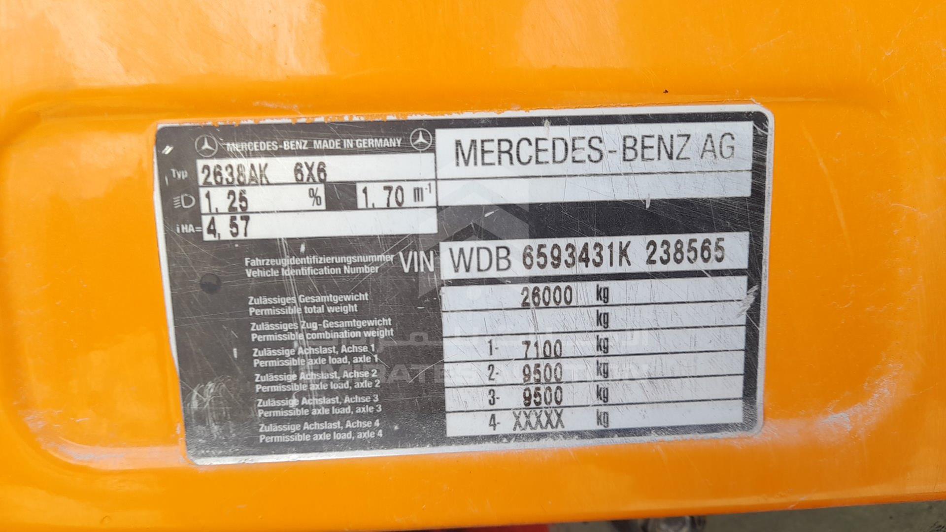 1997 MERCEDES 2638 VIN: WDB6593431K238565