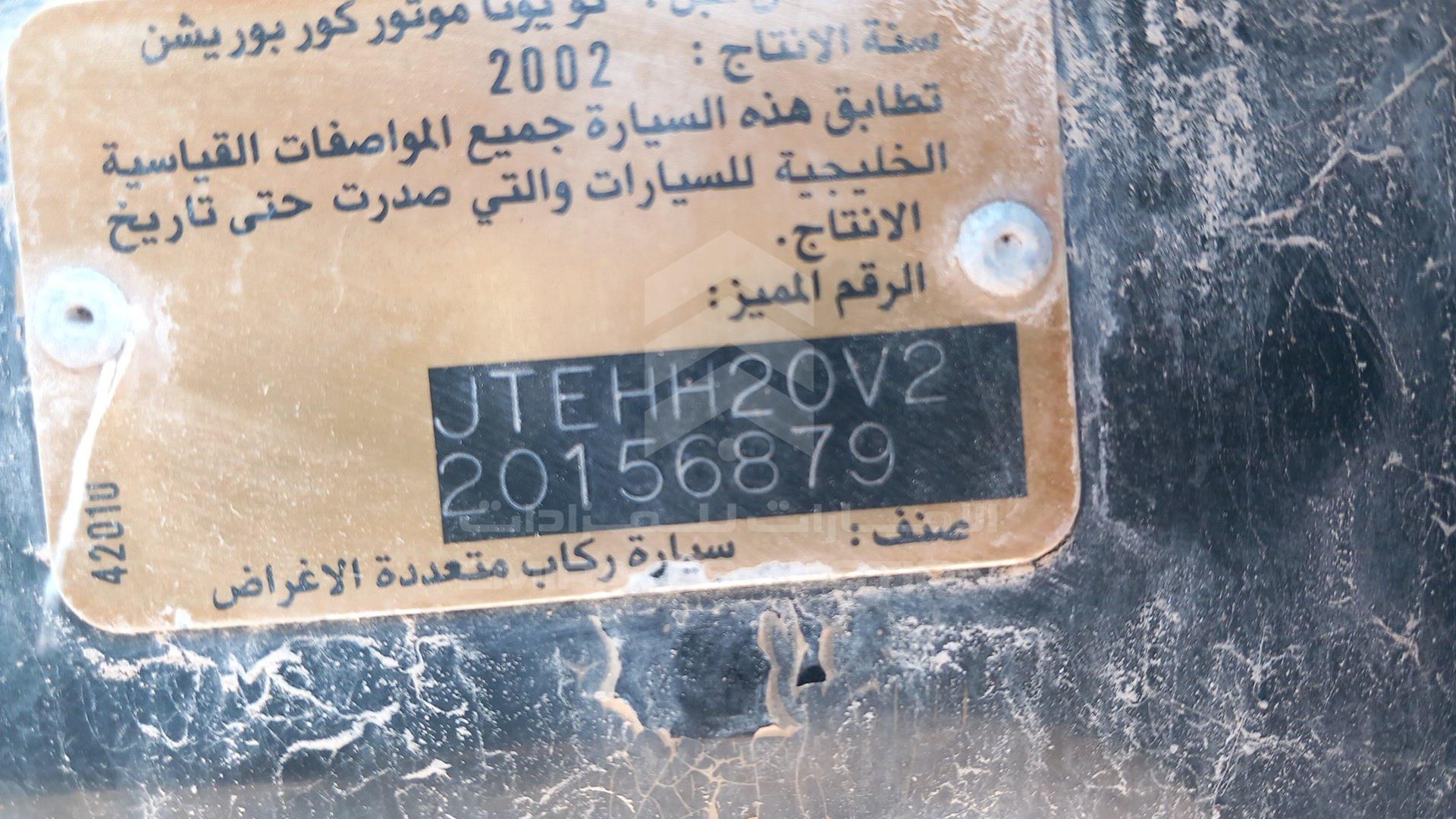 2002 TOYOTA RAV-4 VIN: JTEHH20V220156879
