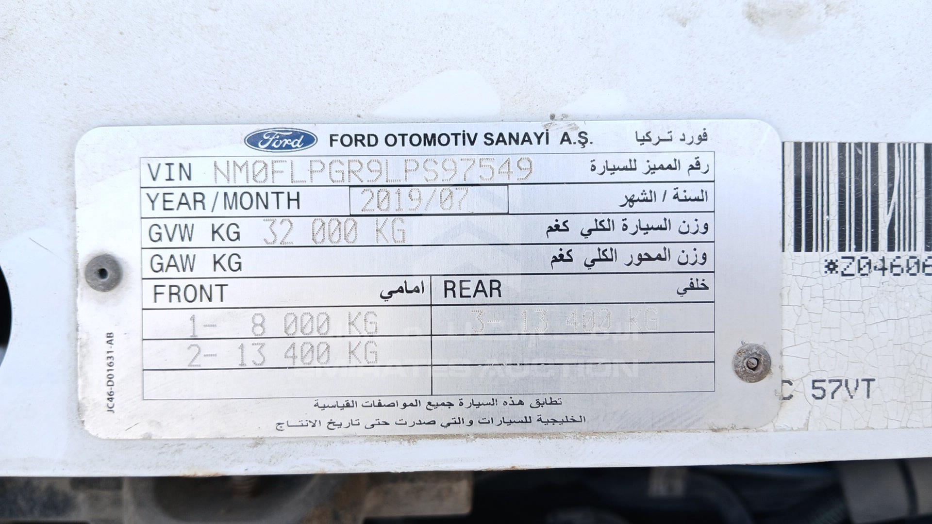 2020 FORD CARGO 3543 VIN: NM0FLPGR9LPS97549