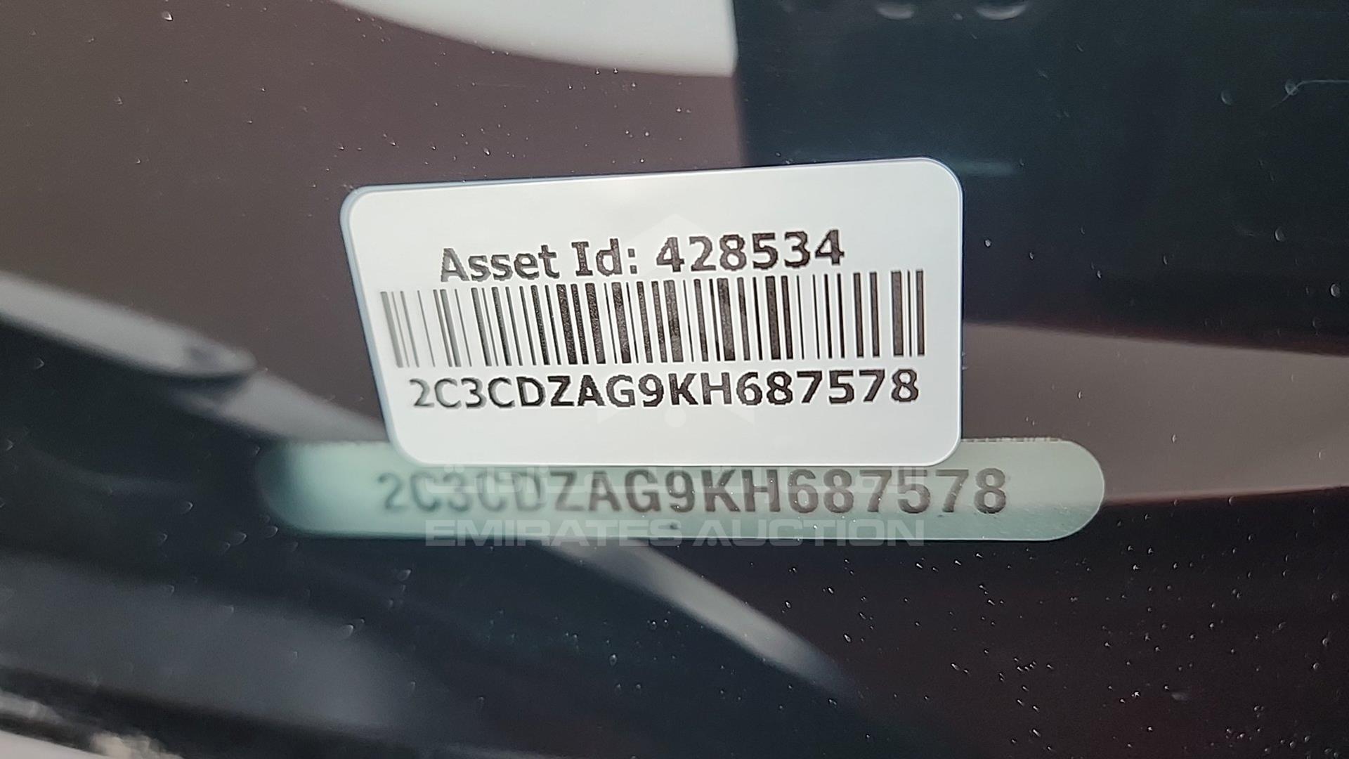 2019 DODGE CHALLENGER VIN: 2C3CDZAG9KH687578
