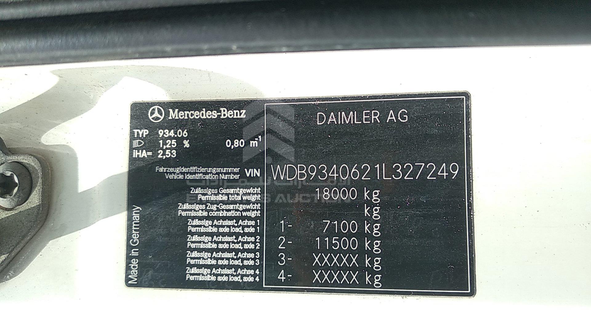 2010 MERCEDES --- VIN: WDB9340621L327249