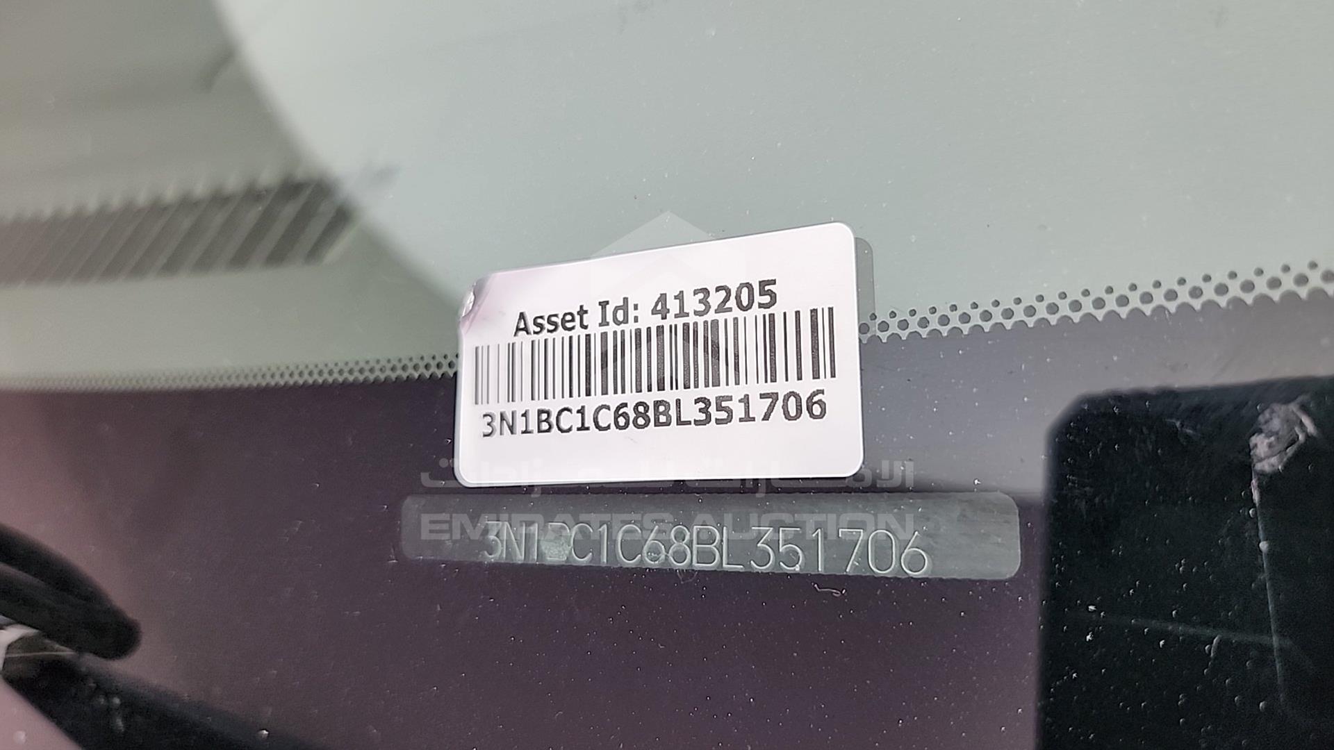 2011 NISSAN TIIDA VIN: 3N1BC1C68BL351706