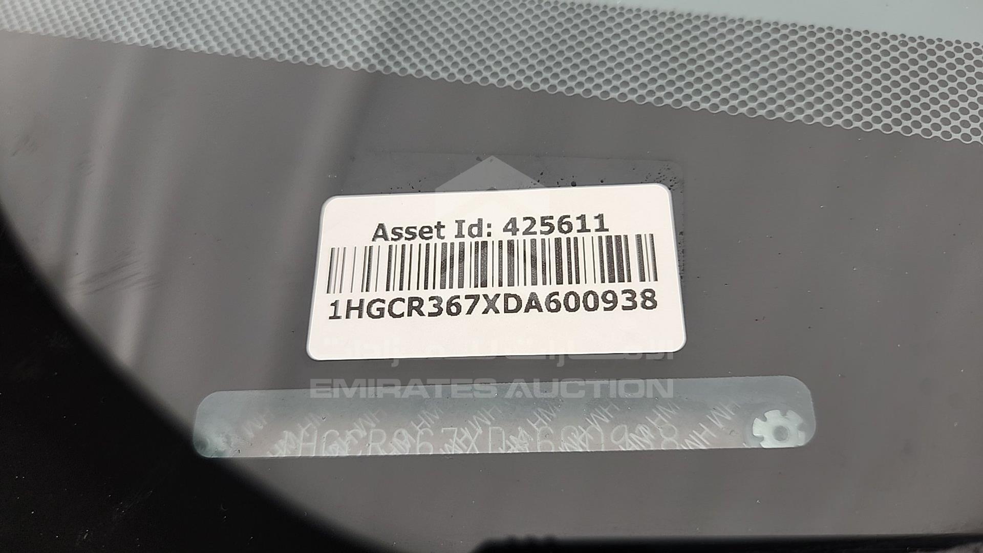 2013 HONDA ACCORD VIN: 1HGCR367XDA600938